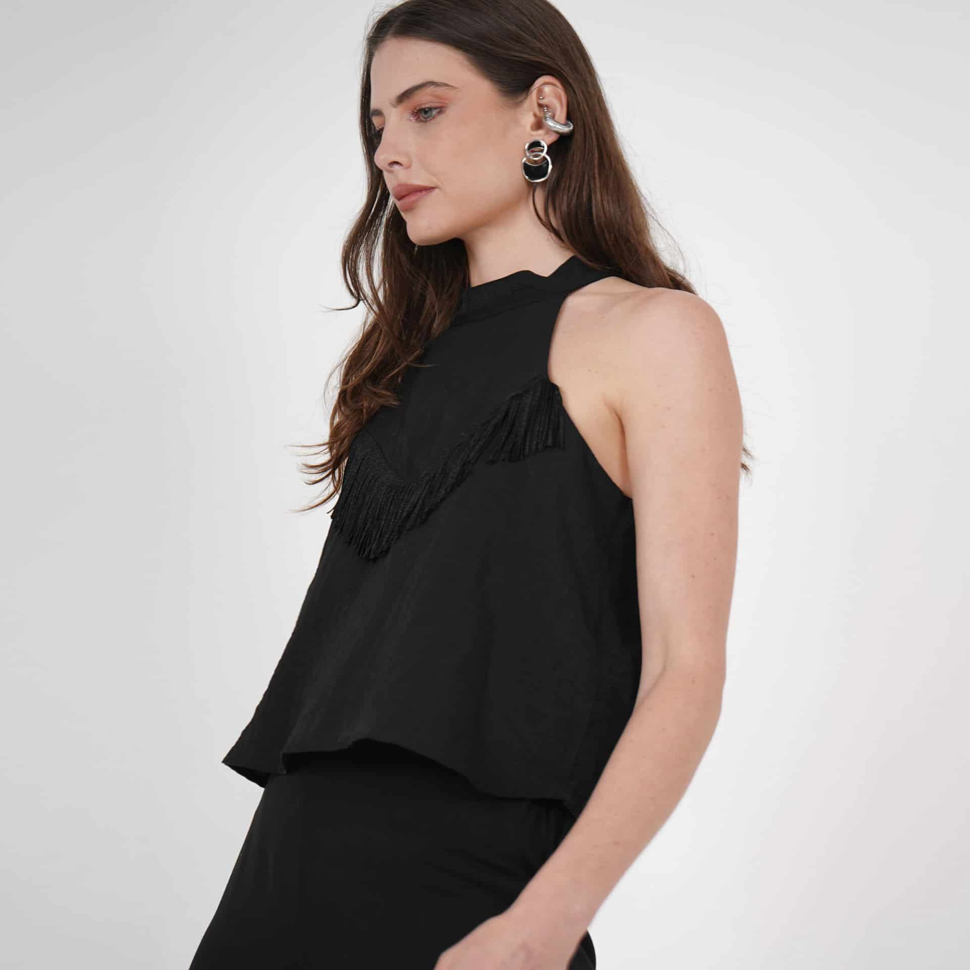 Blusa Cuello Alto Manga Sisa - miniatura 5