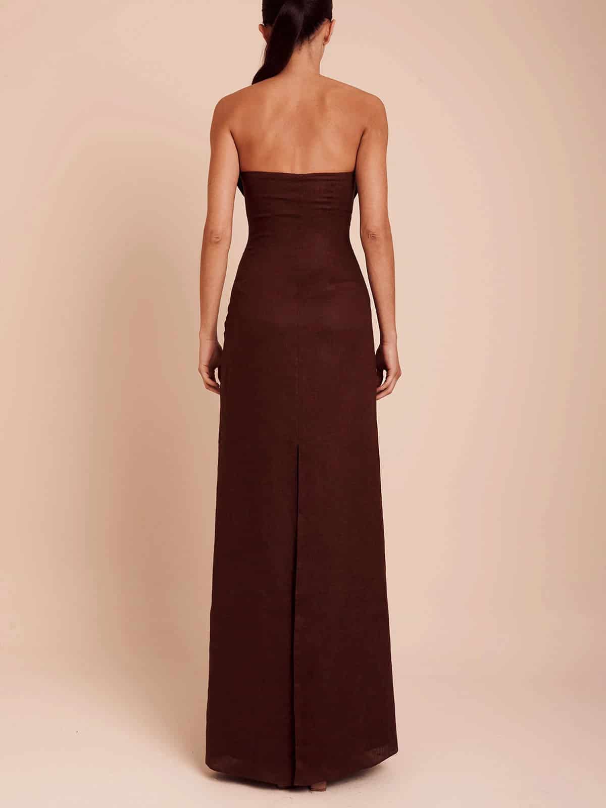 BIANCA DRESS UMBER BROWN - miniatura 4