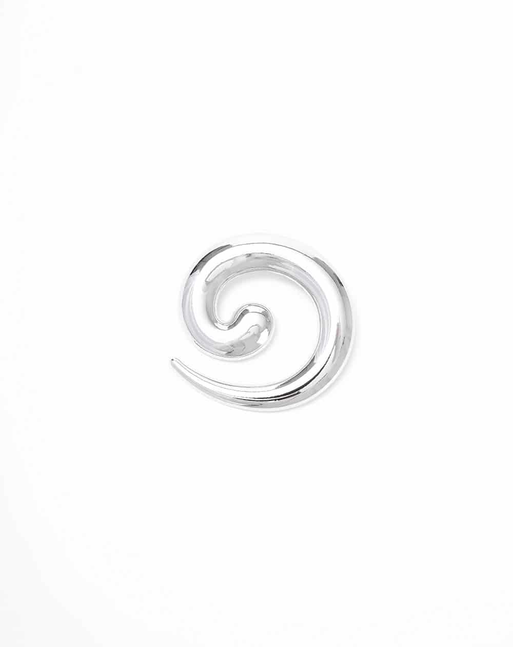 Prendedor espiral plateado mujer - miniatura 1