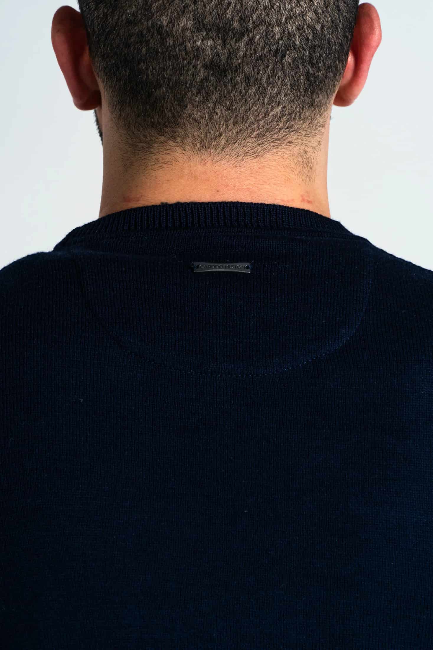 Saco Cuello Redondo Algodón Azul Oscuro - miniatura 6