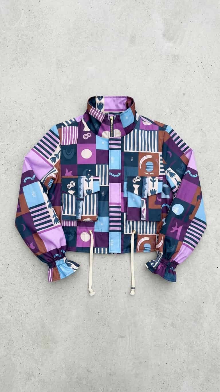 Chaqueta corta estampada morado - miniatura 2