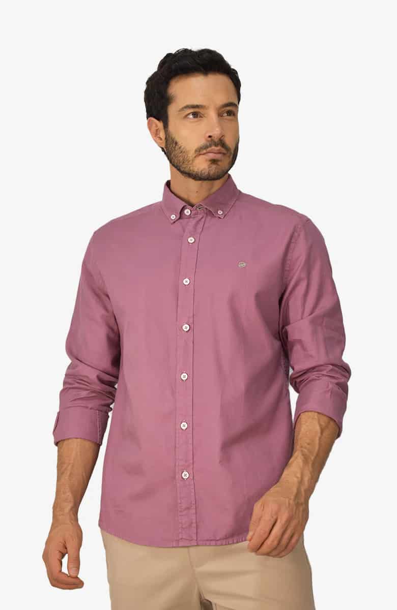 Camisa manga larga Oxford Violeta para Hombre - miniatura 1
