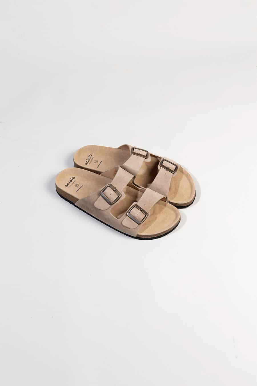 Men's buckle sandal taupe - miniatura 1