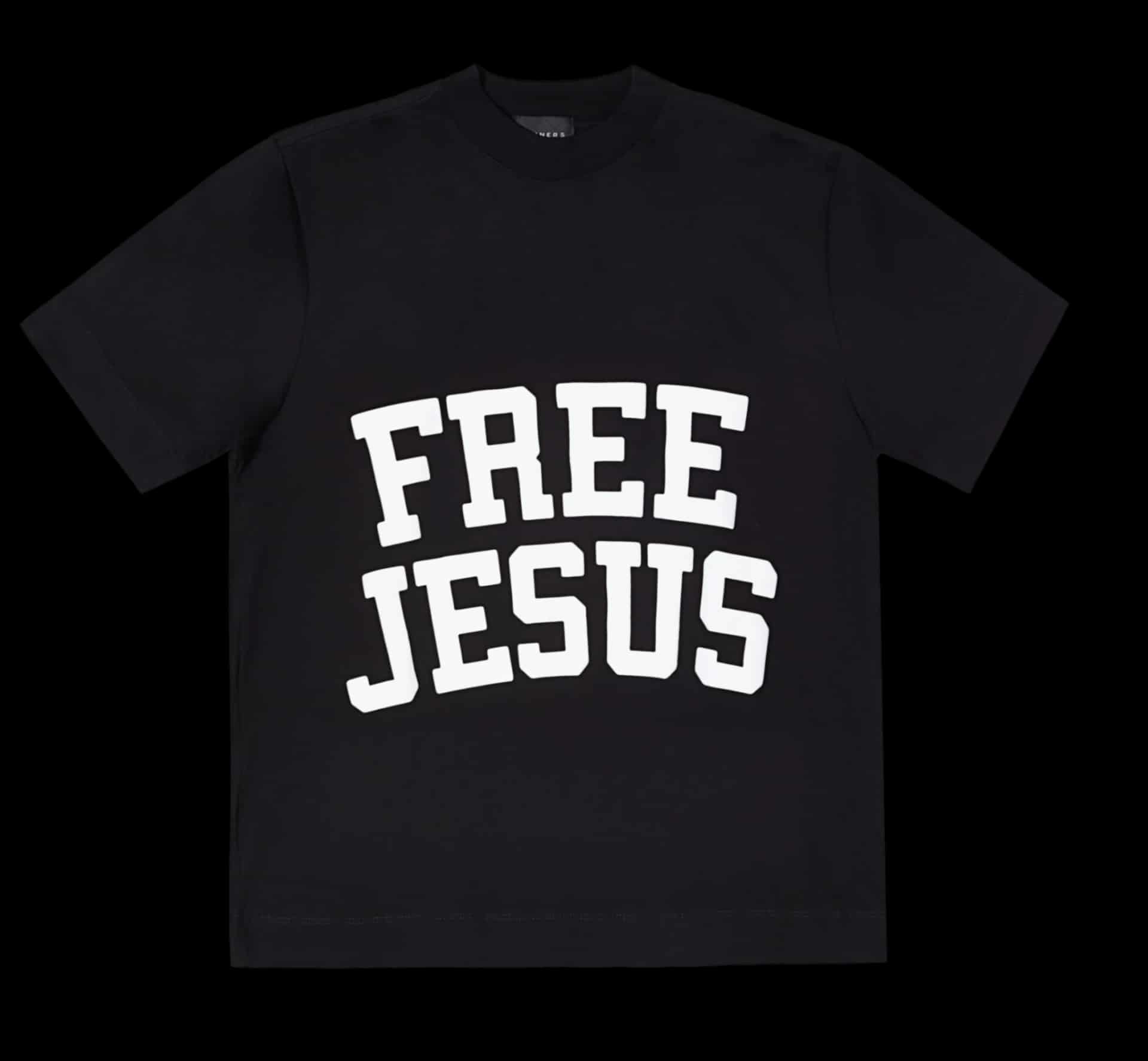 FREE JESUS BLACK T-SHIRT - miniatura 1