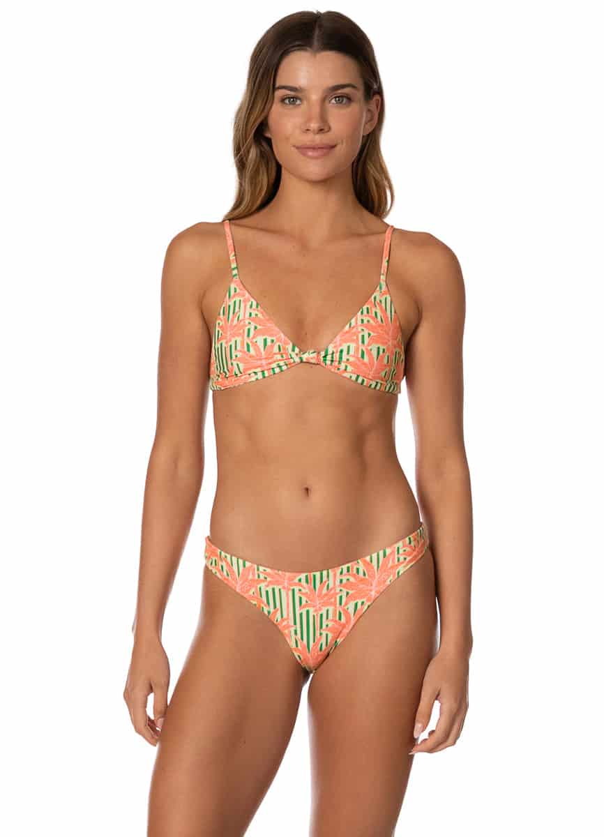 Maaji Blooming Stripes Sahara Fixed Triangle Bikini Top - miniatura 1