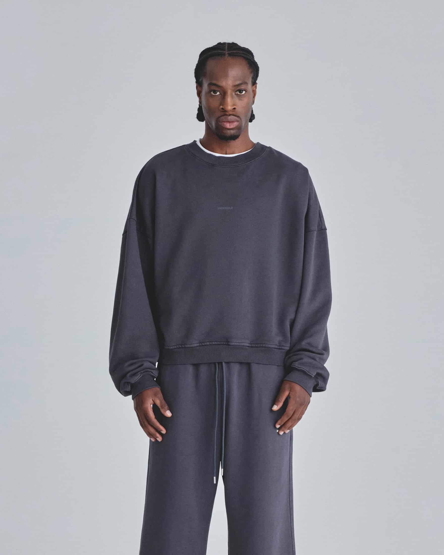 Line Basic Boxy Fit Crewneck Dark Gray - miniatura 2