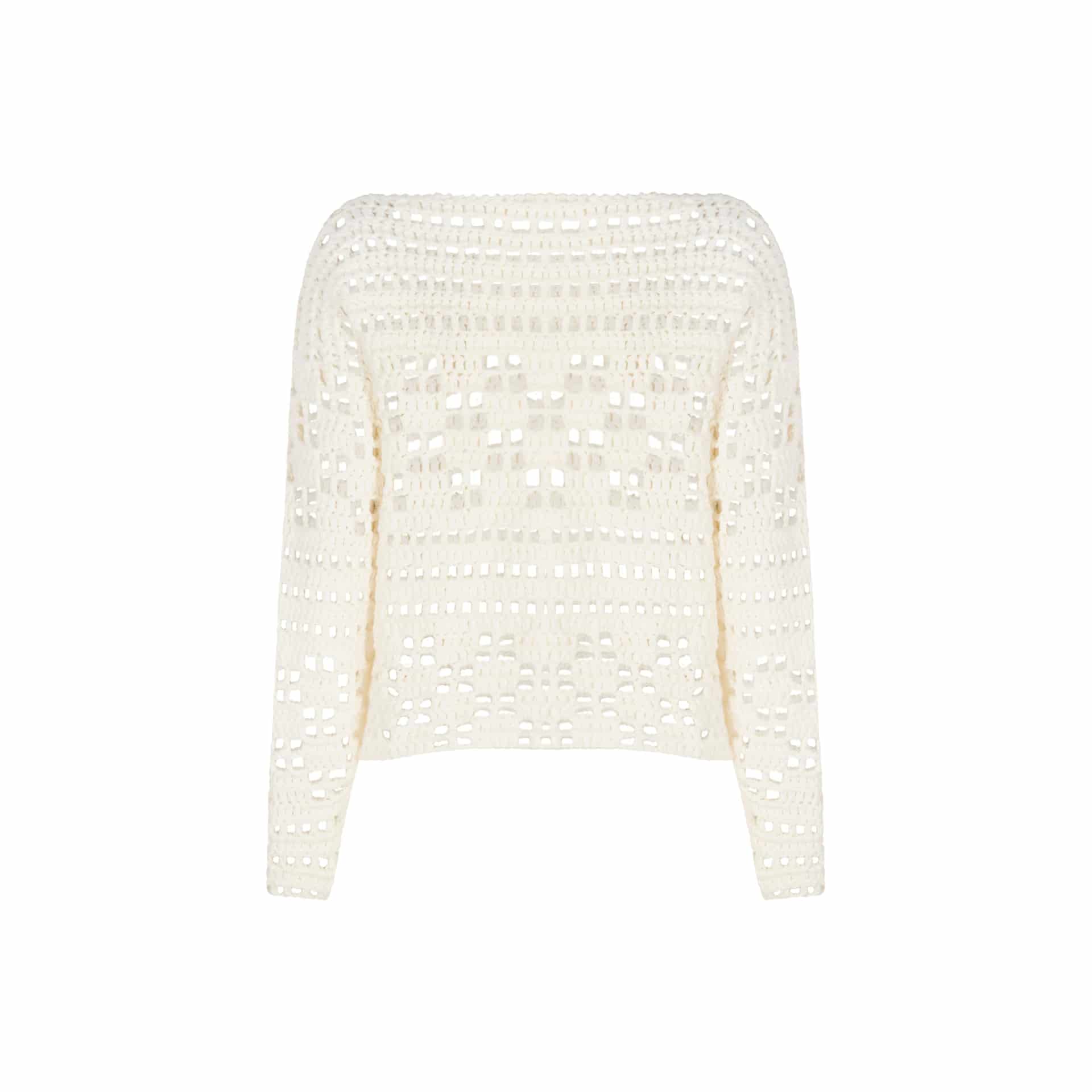 MARGARA CROCHET MESH SWEATER - miniatura 2