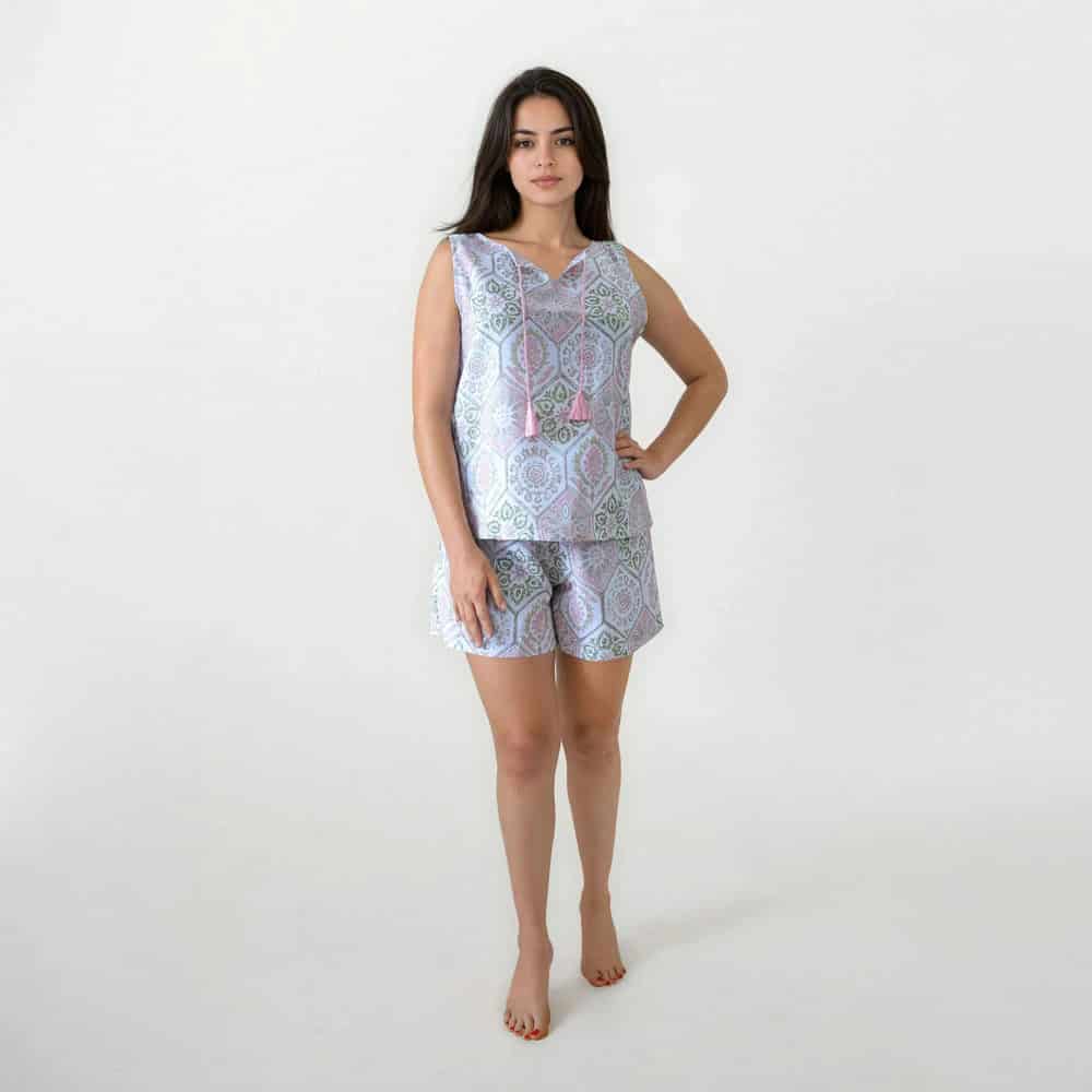 Conjunto de Pijama Short Jardines del Amanecer. - miniatura 1