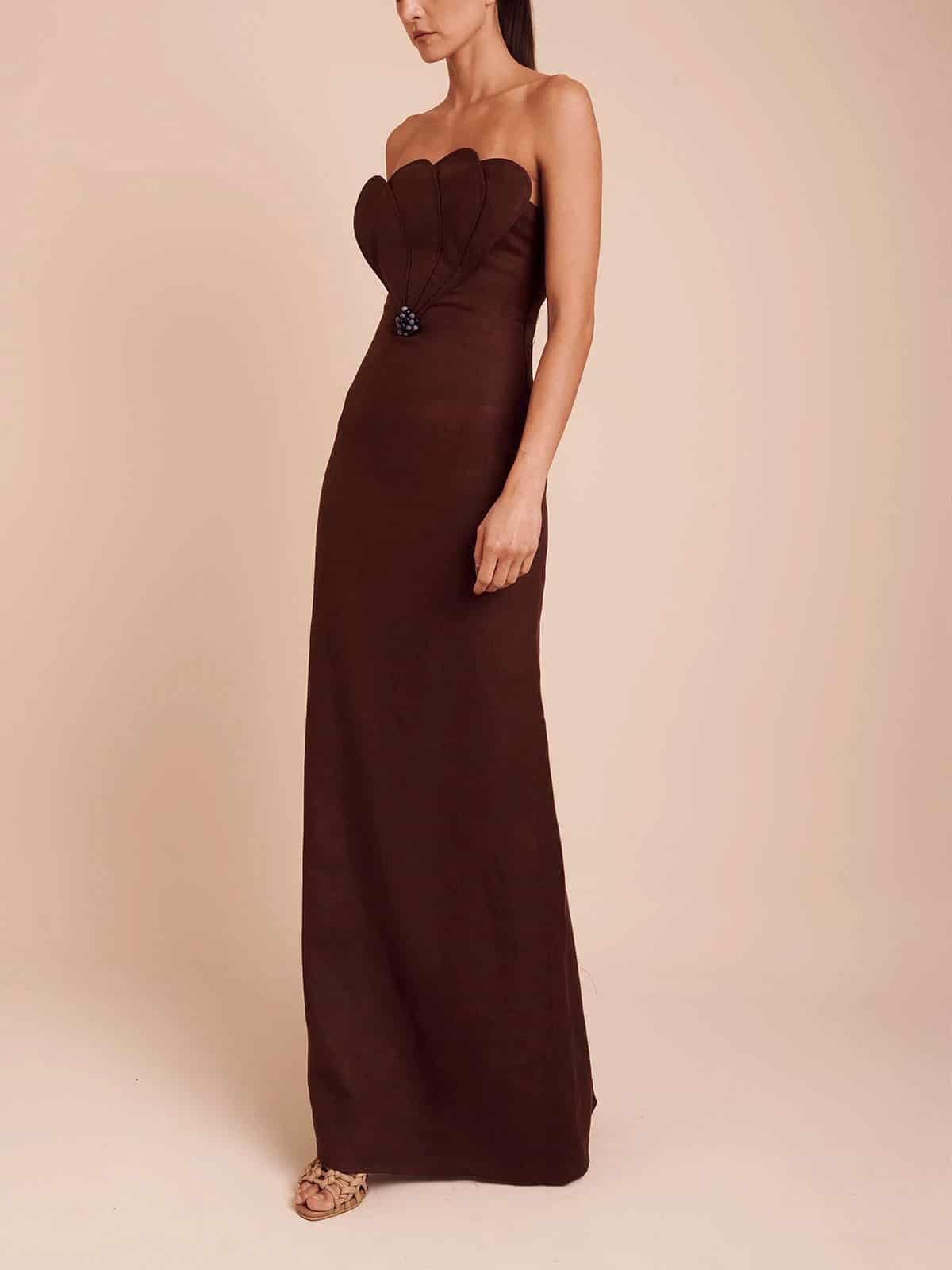 BIANCA DRESS UMBER BROWN - miniatura 3