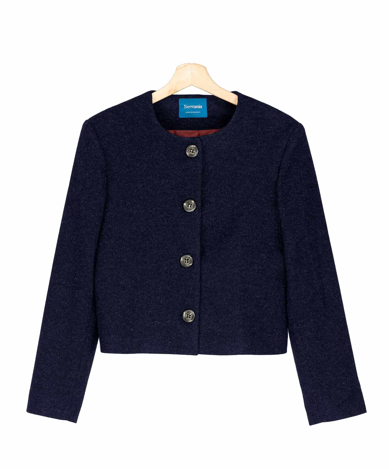 Chaqueta Cropped en Paño Azul Toronto - miniatura 10