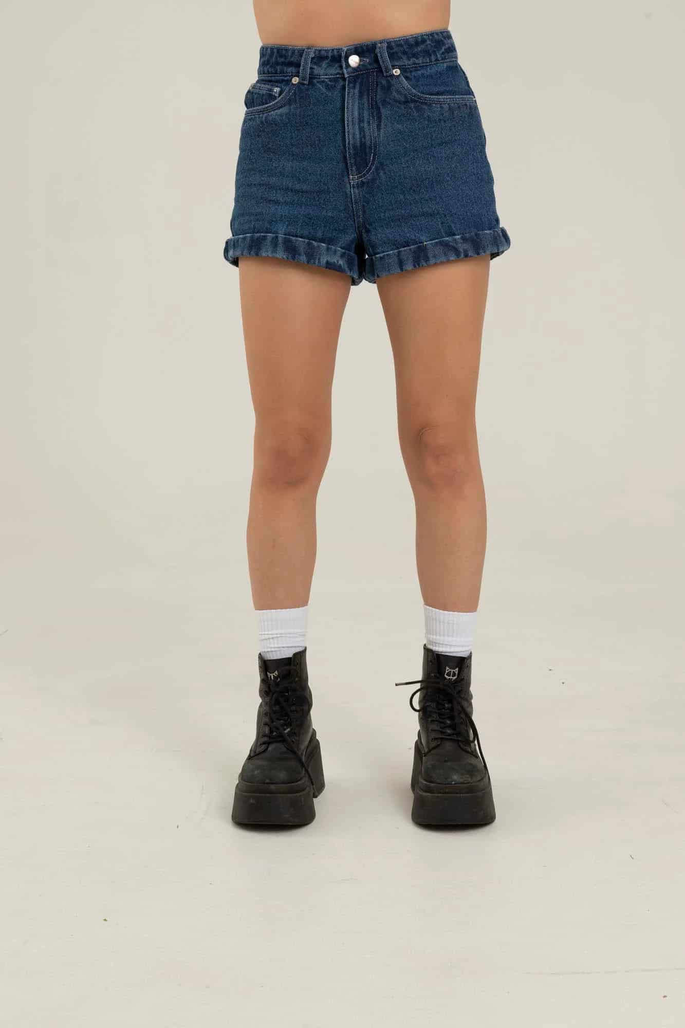 DARK BLUE DENIM SHORT - miniatura 18