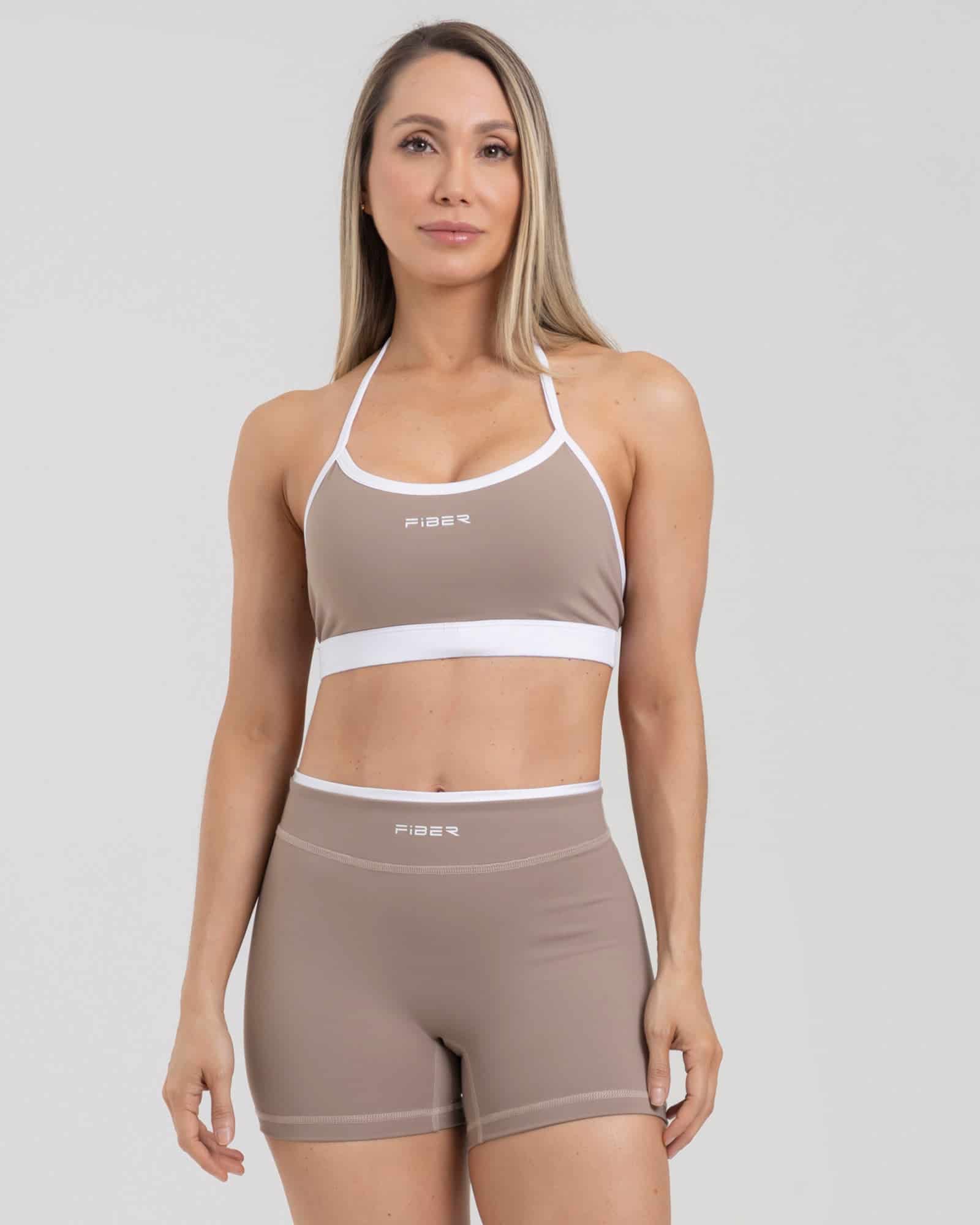 Top halter marron taupe new dawn FIBER - miniatura 1