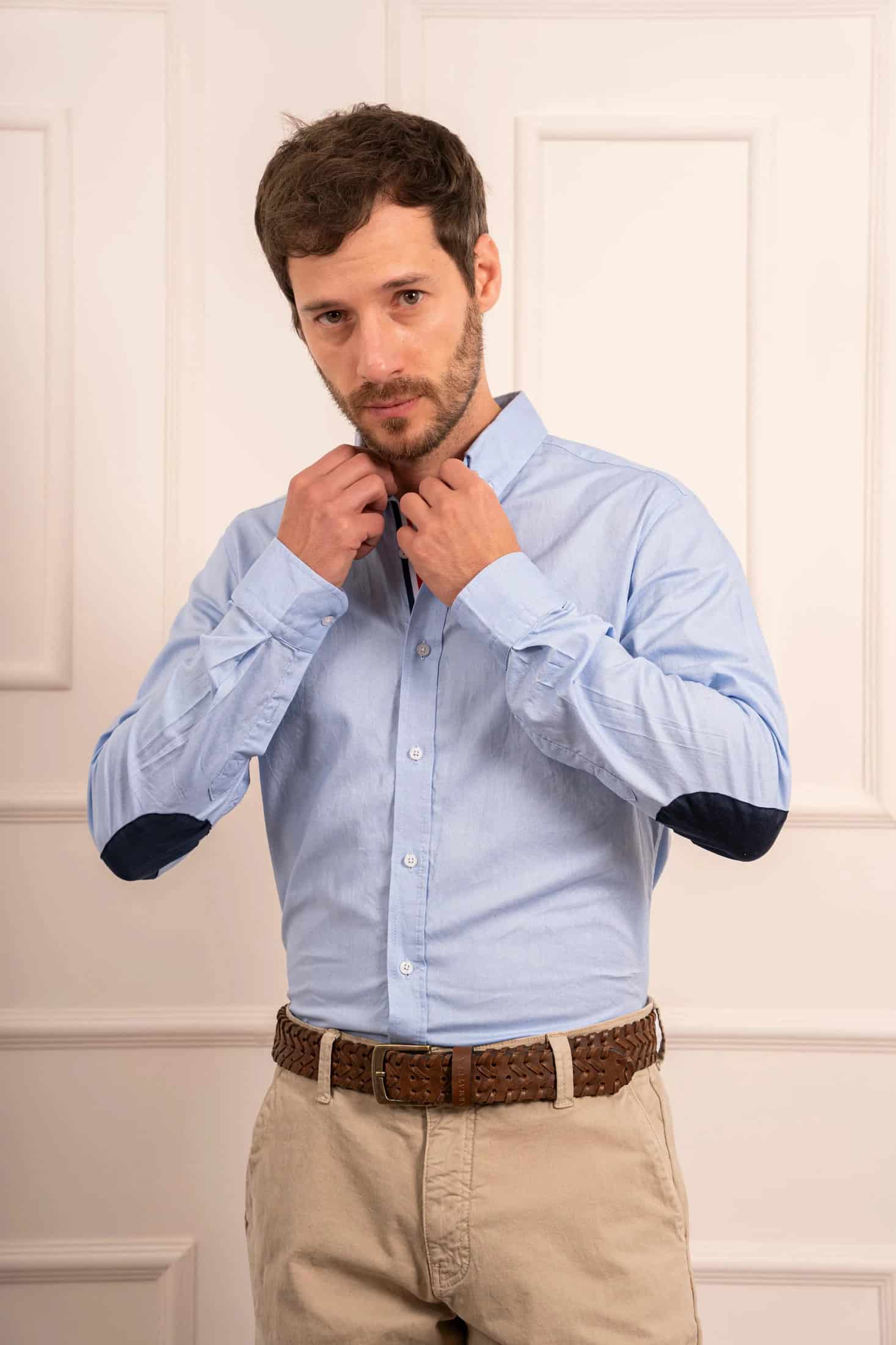 Camisa France Algodón Hombre Azul - miniatura 1