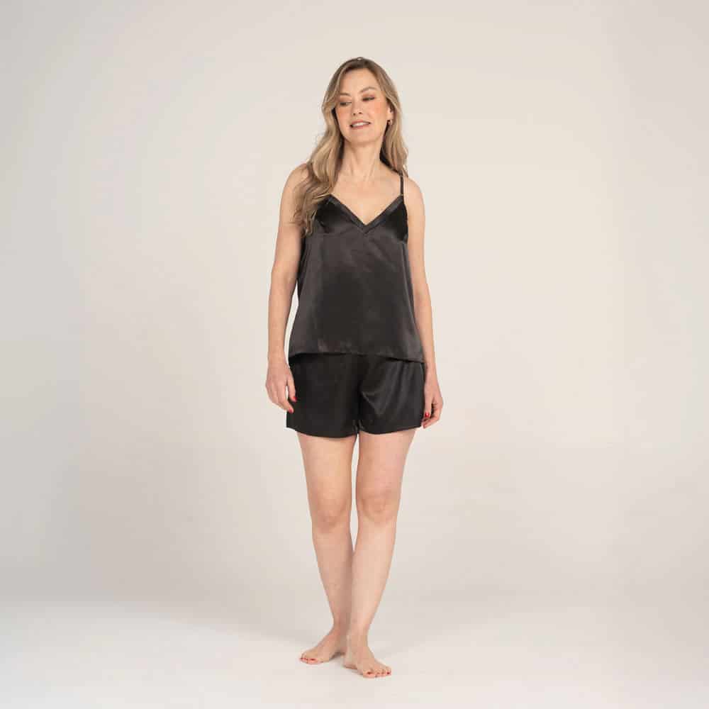 Short de Pijama en Satin Unicolor - miniatura 1