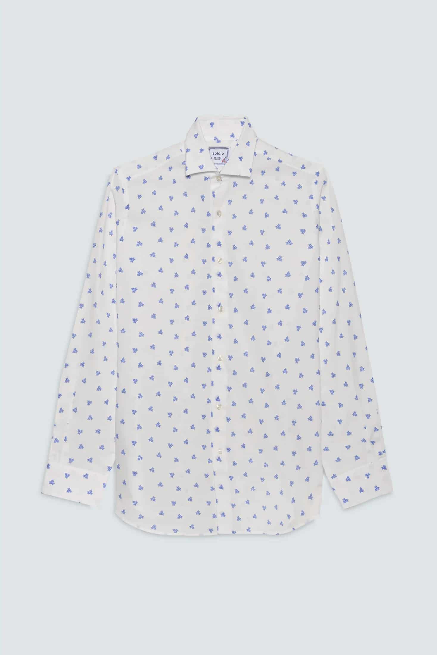 Men's cotton shirt white pomagranate - miniatura 1