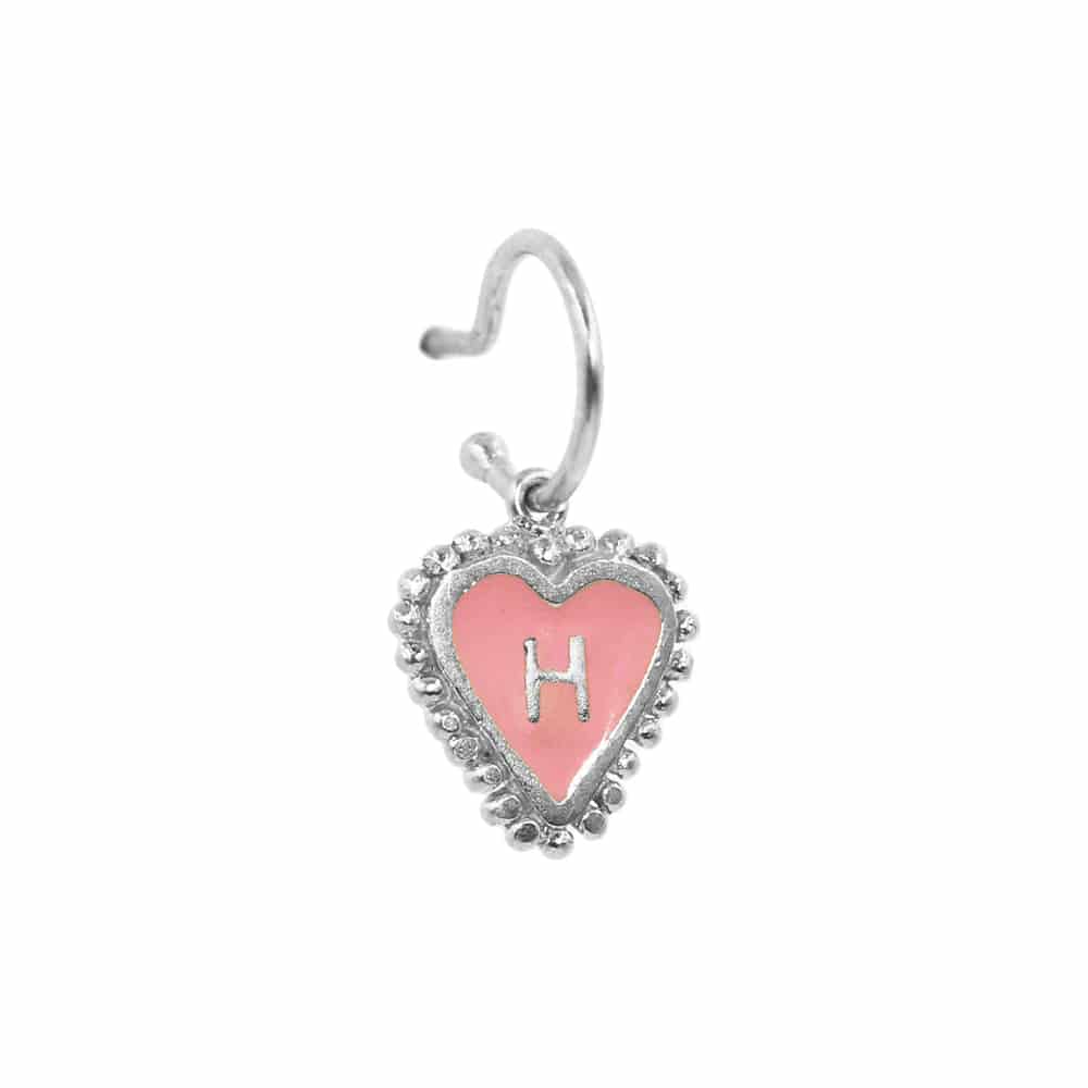 PreOrder Baby Hoops 9mm Letra Heart Plata - miniatura 15