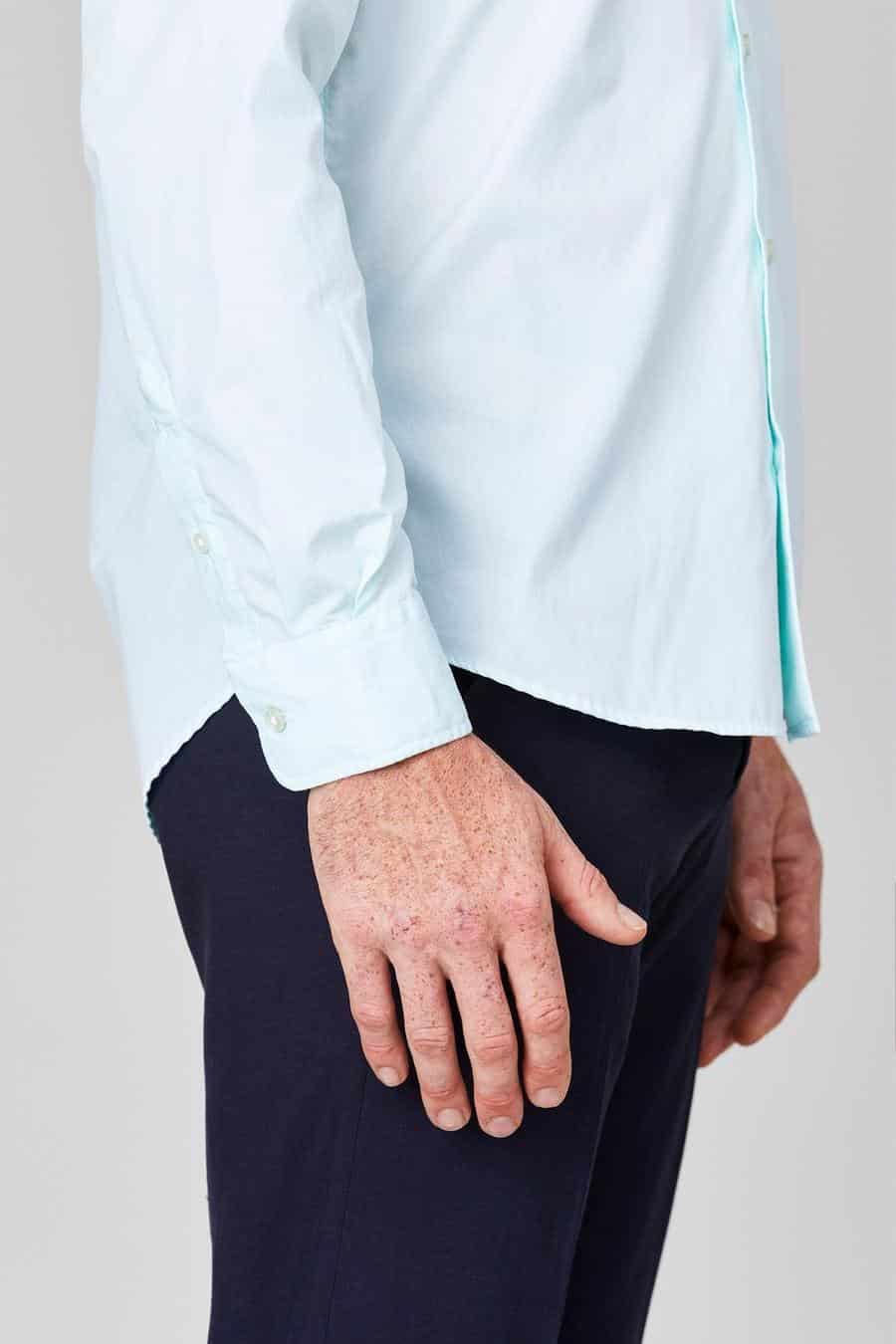 Men's cotton shirt sky blue muslin - miniatura 4