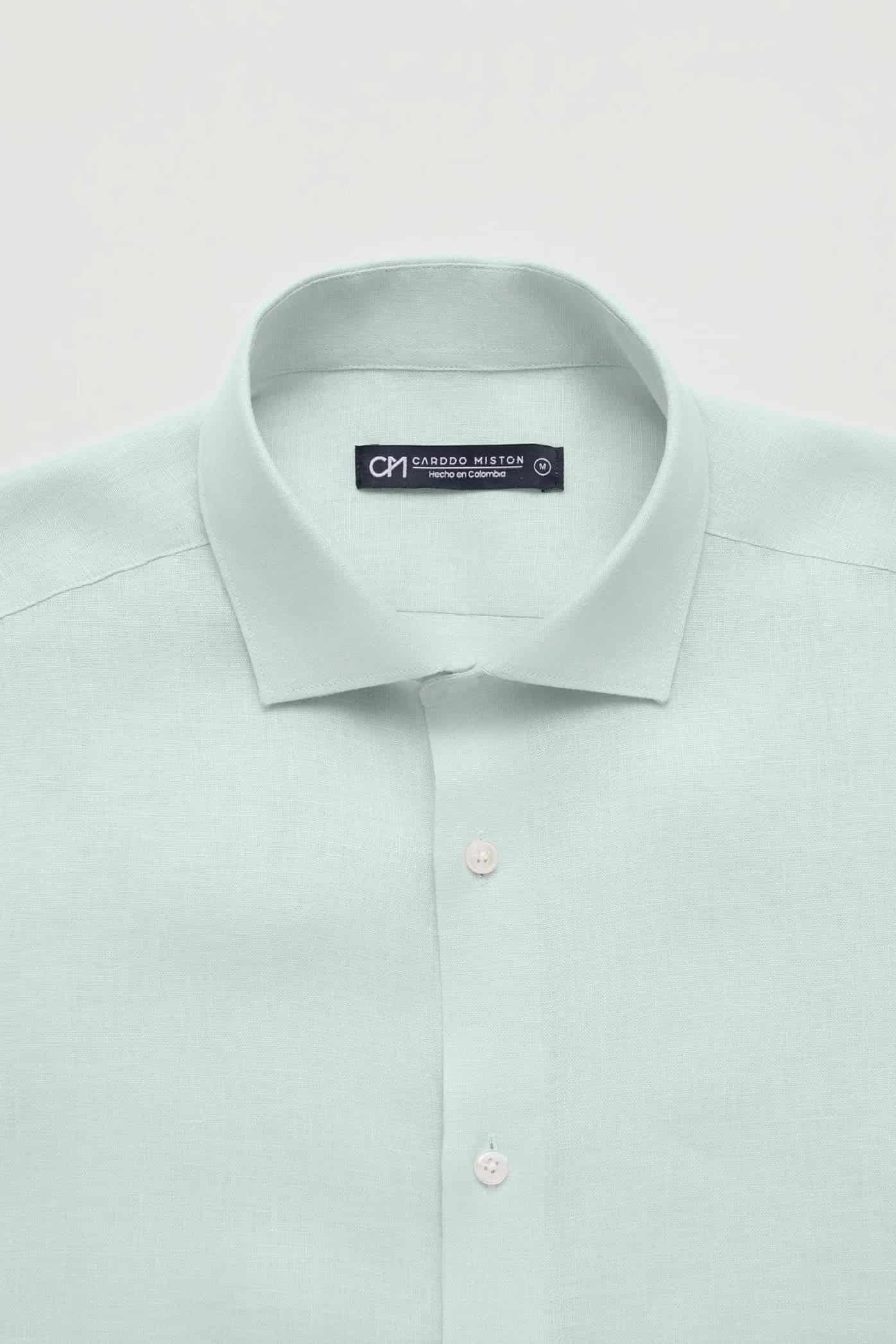 Camisa Button Under Lino Menta - miniatura 2