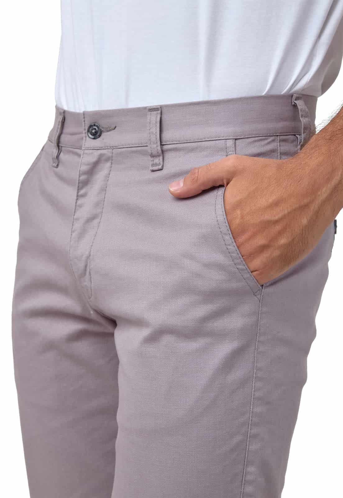 Pantalon dril gris lila con spandex - miniatura 9