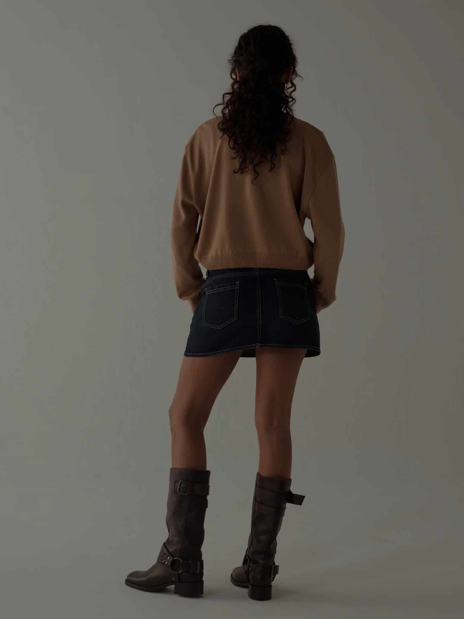 ONE HALF V-NECK KNIT SWEATER - SEPIA - miniatura 5