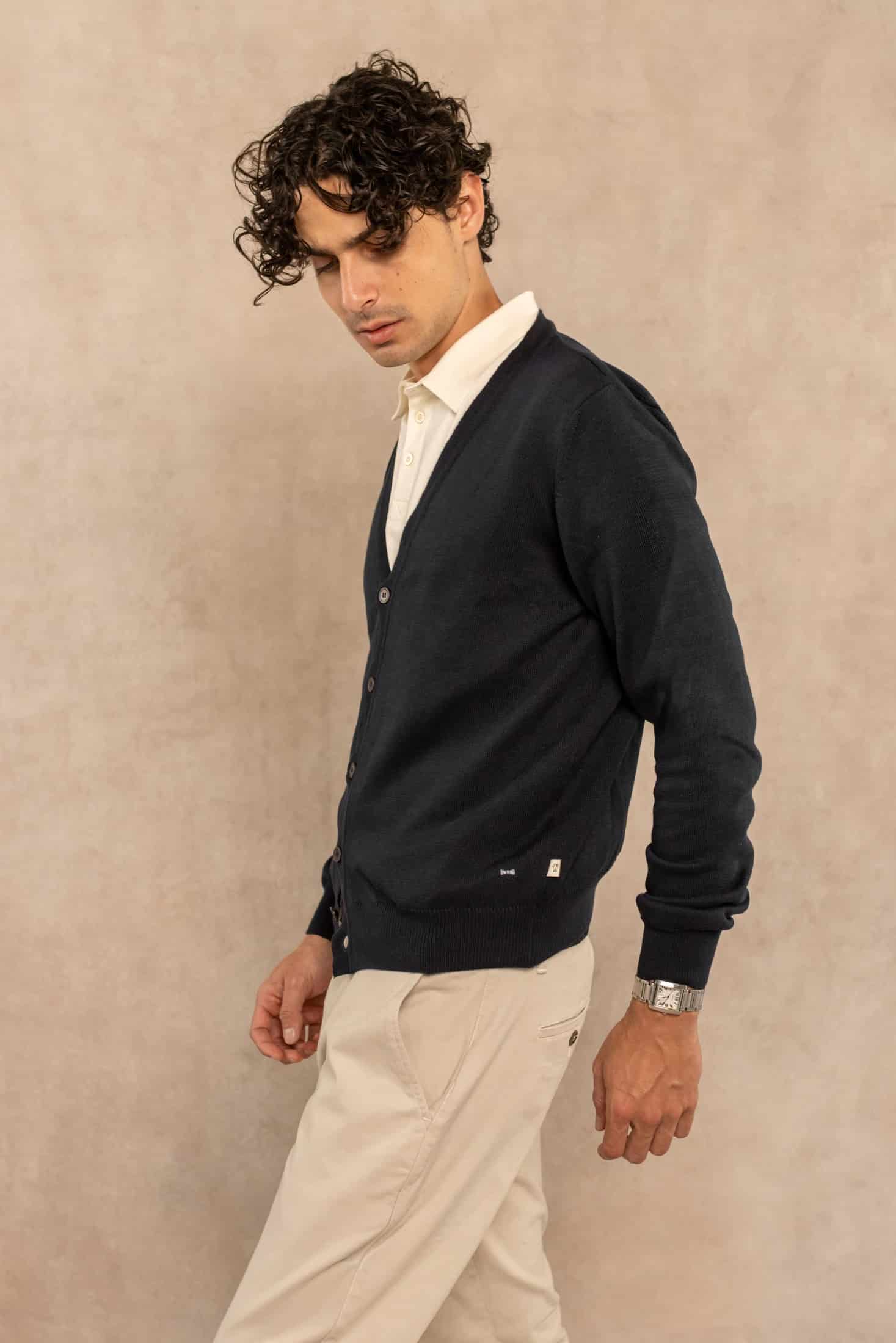 Cardigan Tejido Azul Oscuro - miniatura 4