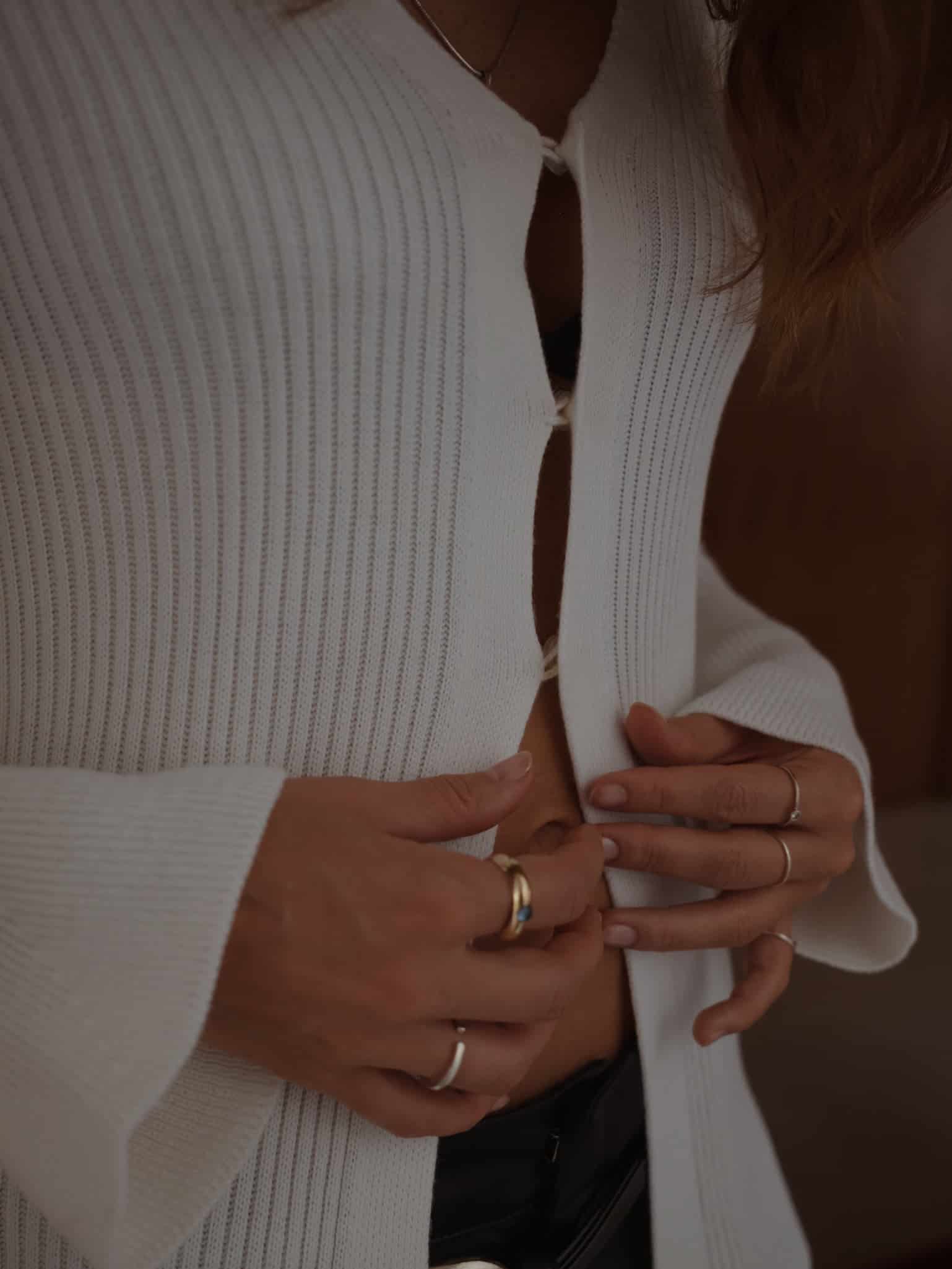 NOT SO MODEST CARDIGAN - SOFT WHITE - miniatura 3
