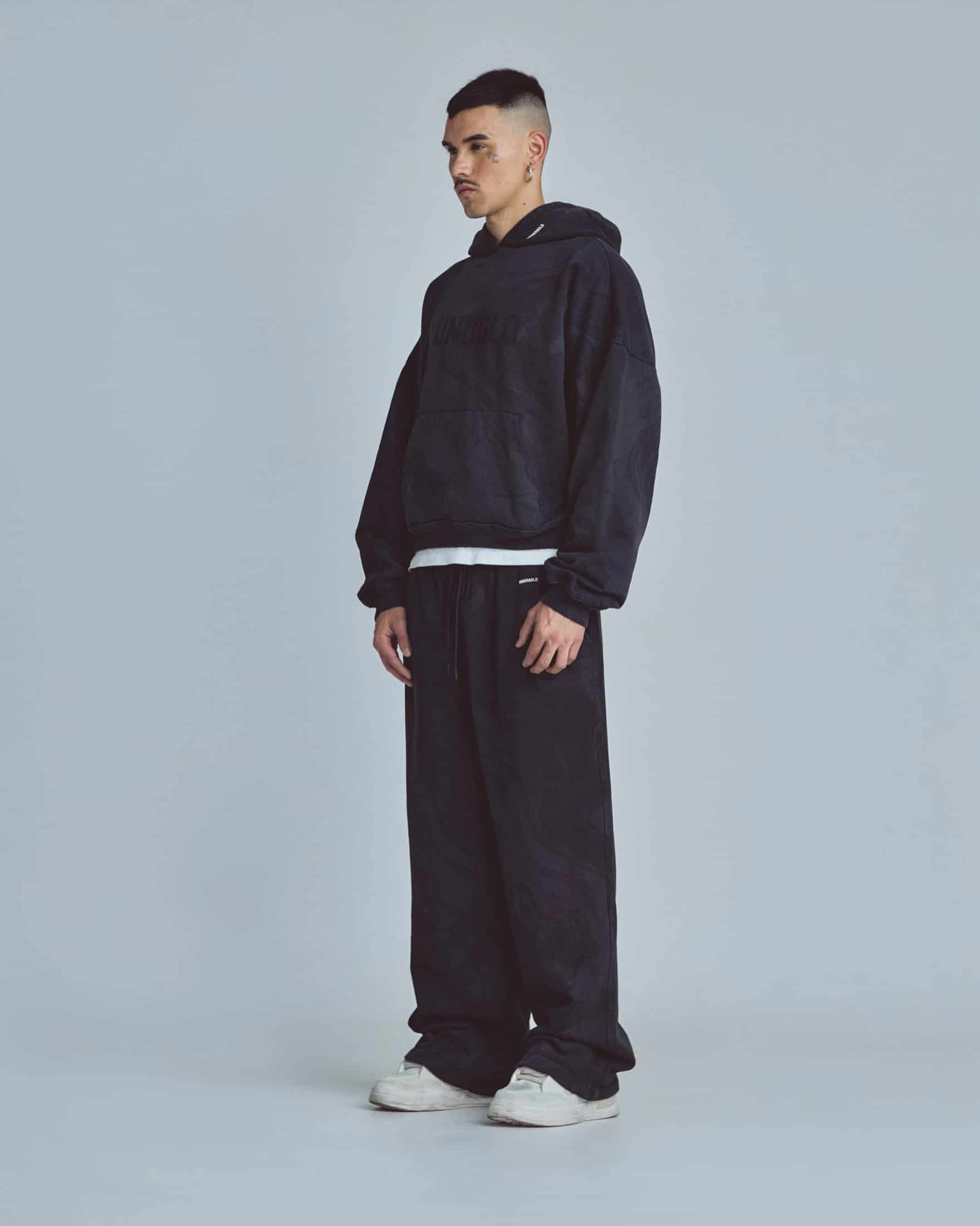 Basics UNDGLD Boxy Hoodie Oiled Black - miniatura 5