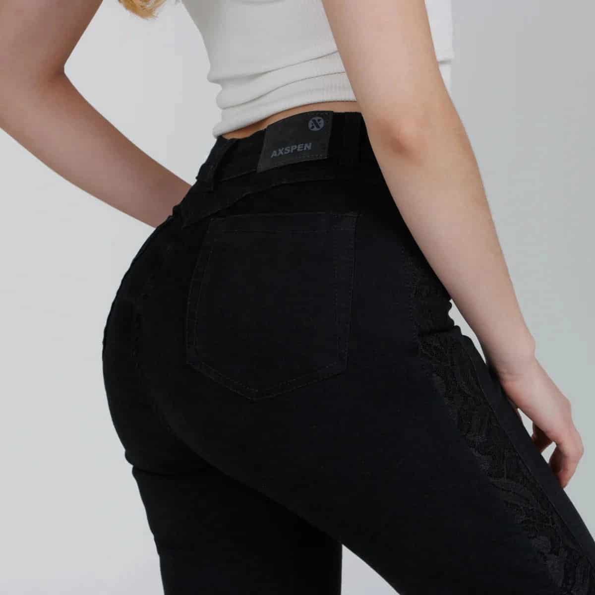Jean Flare Negro Ox-3017 LIcrado - miniatura 2