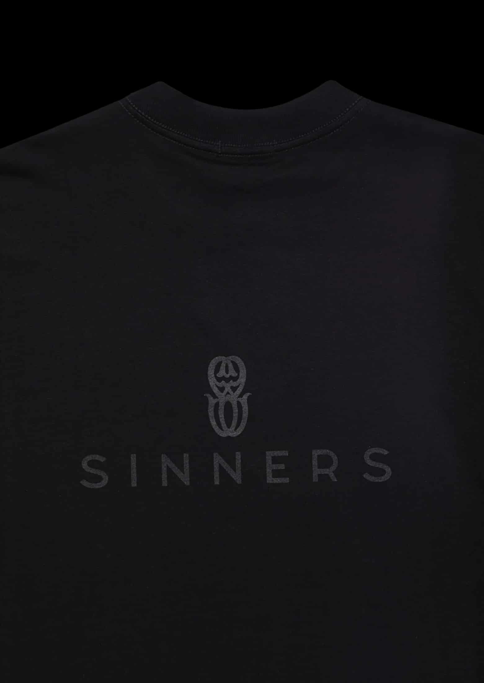 RHINESTONE LOGO BLACK T-SHIRT - miniatura 3