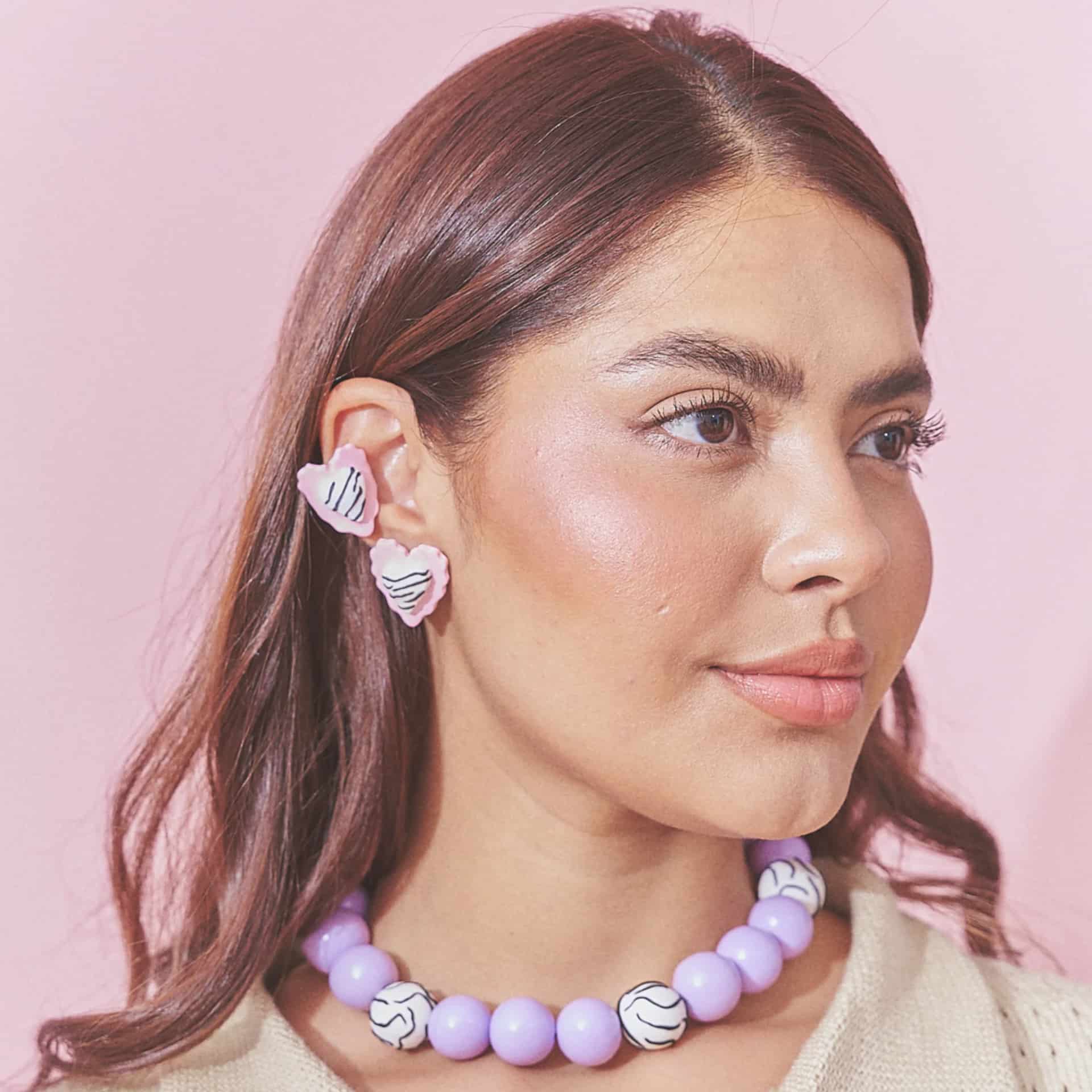 Aretes Corazón Rayado Mix Mini - miniatura 2