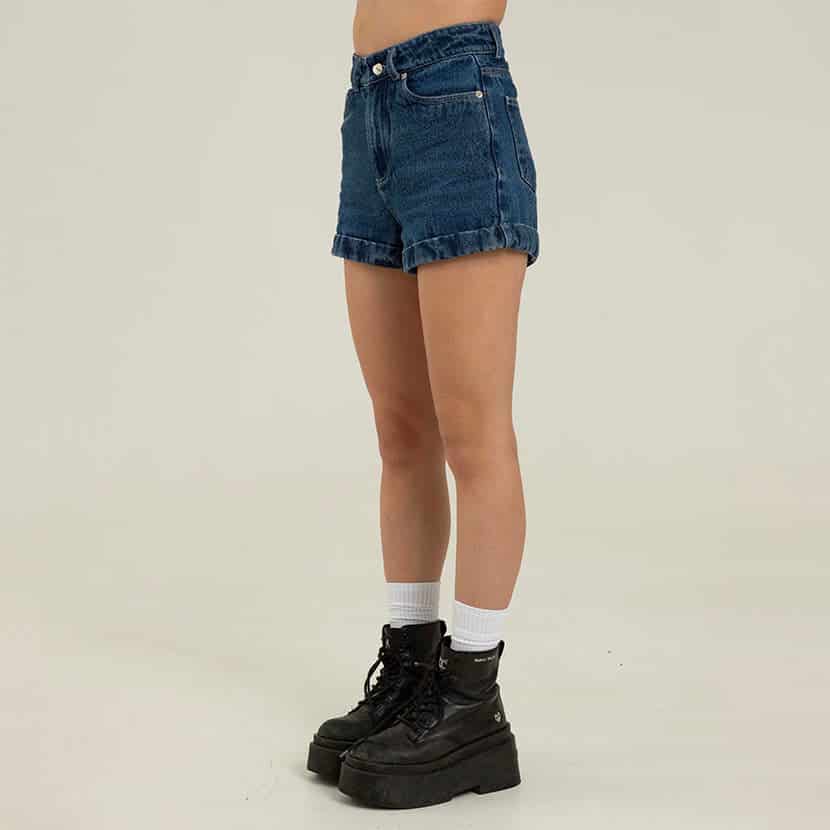 DARK BLUE DENIM SHORT - miniatura 1