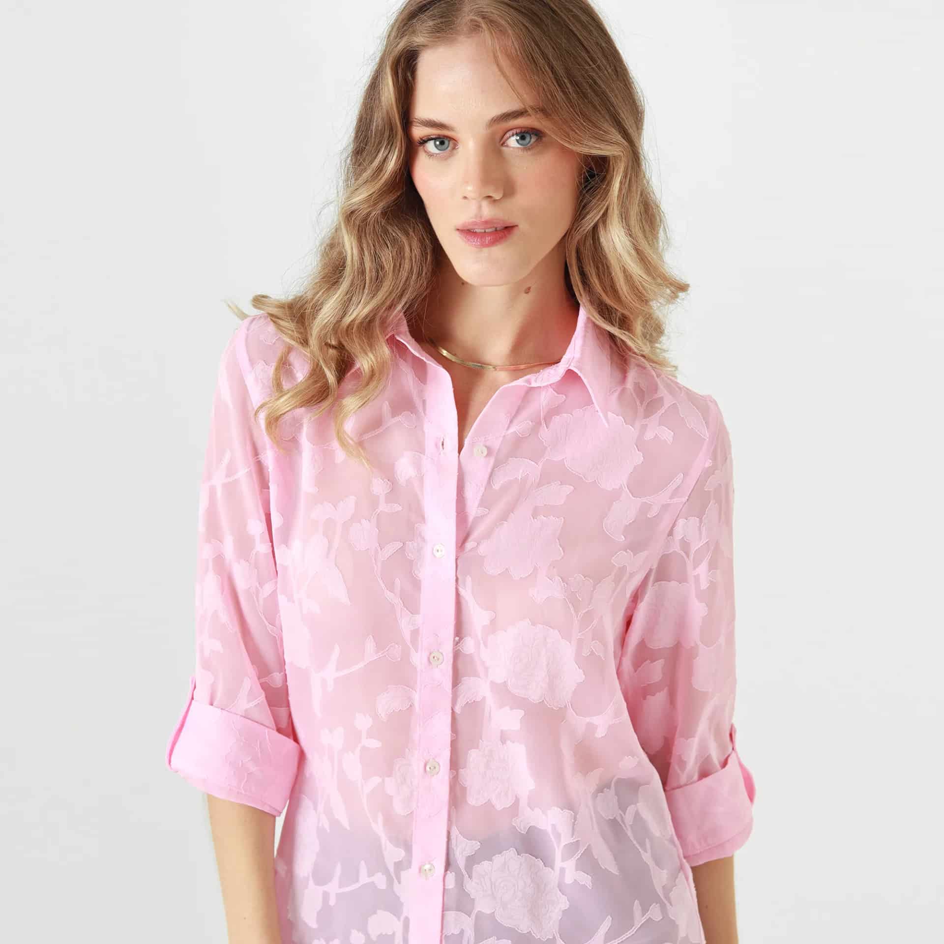 Blusa Cuello Camisero 3 Cuartos - miniatura 3