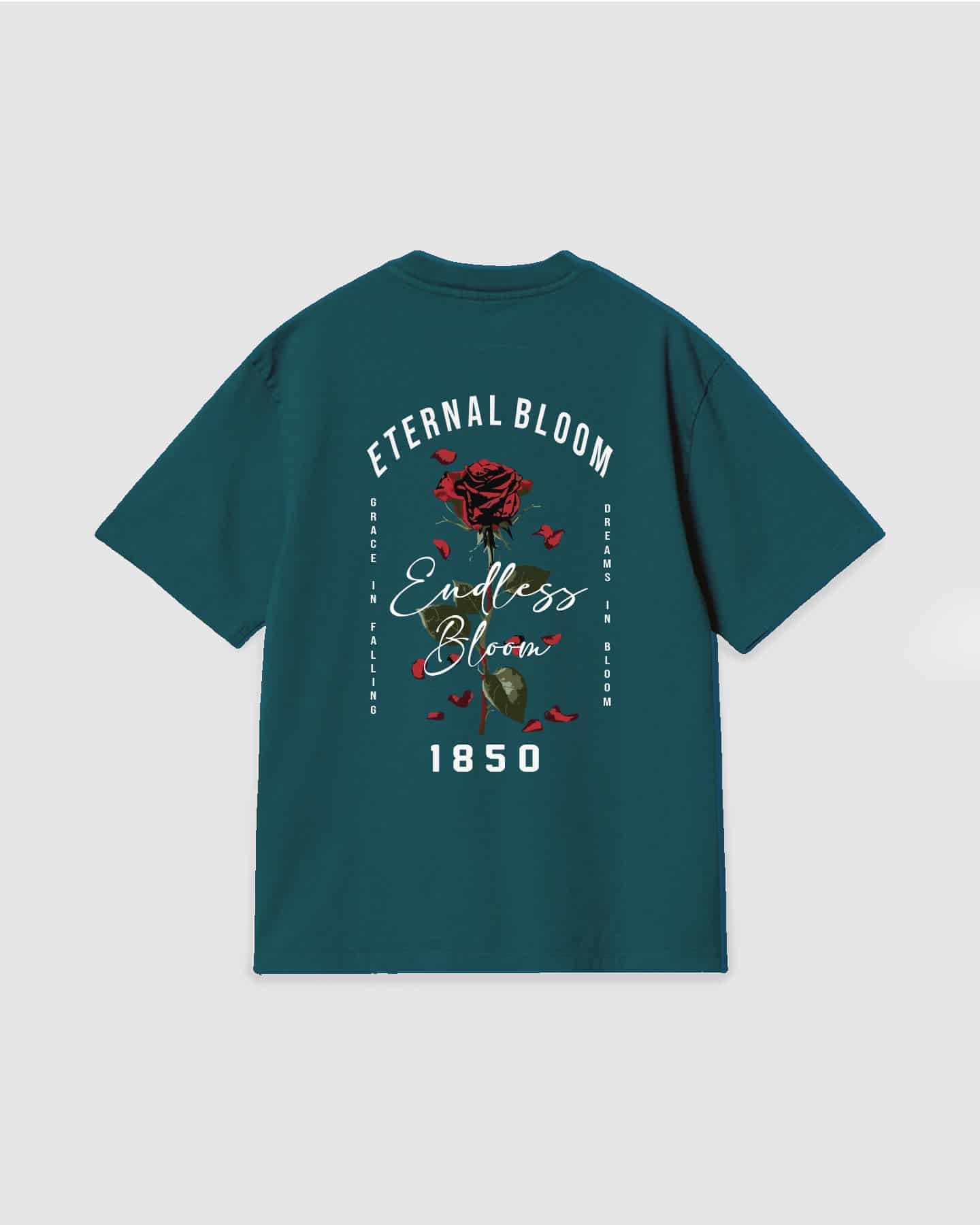 Oversized T Shirt Eternal Bloom Dark Green - miniatura 1