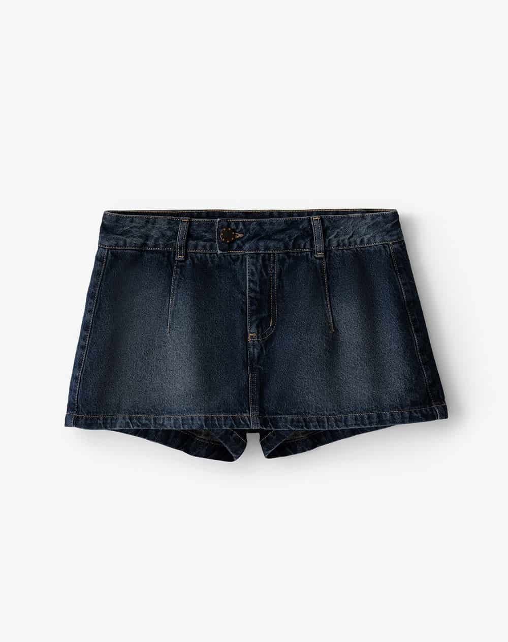 Falda short tiro medio índigo oscuro mujer - miniatura 1