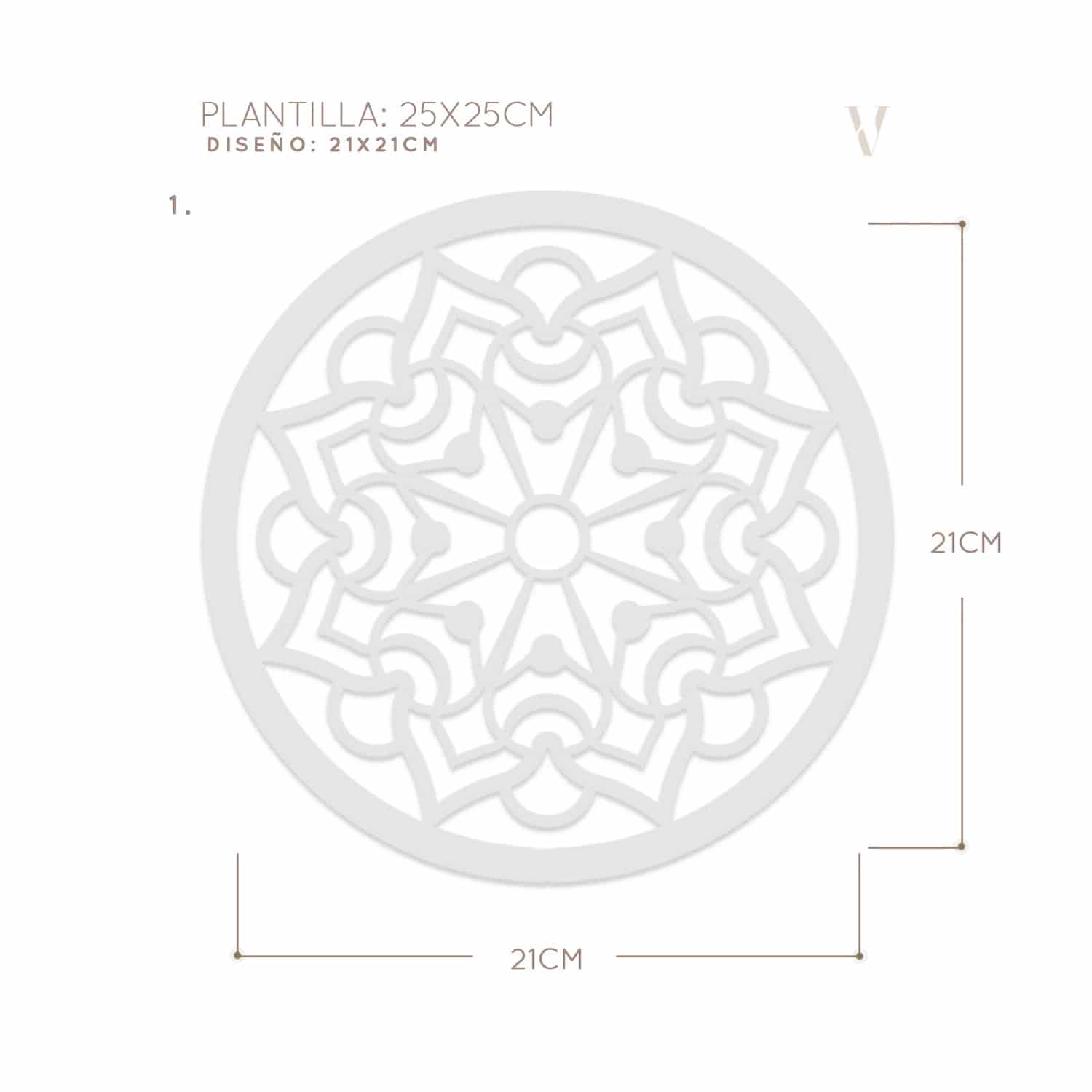 Plantillas para pintar, Vamarú Stencils, Colección Armonía 25cm y 48cm, 5und - miniatura 3