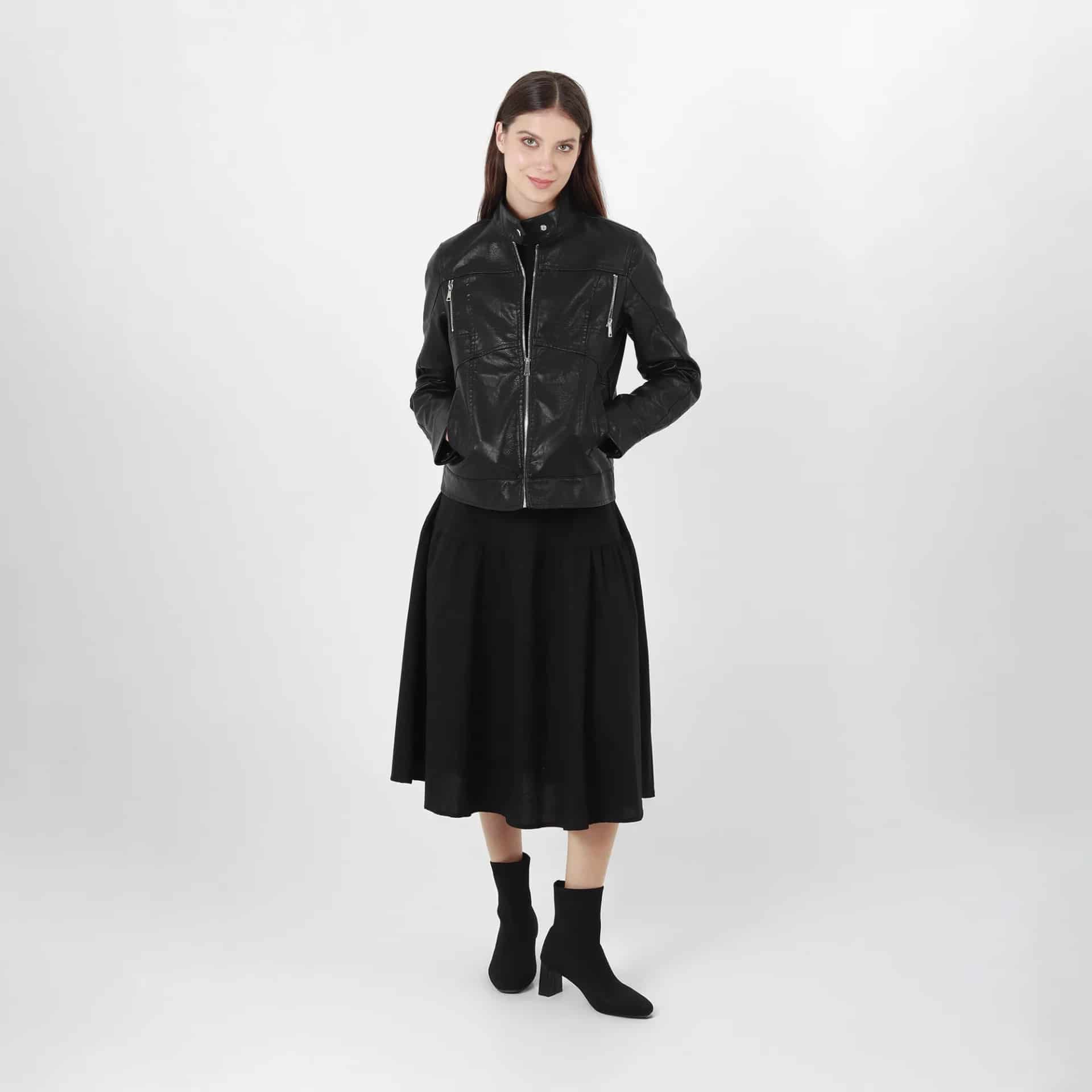 Chaqueta biker en cuero sintético - miniatura 4