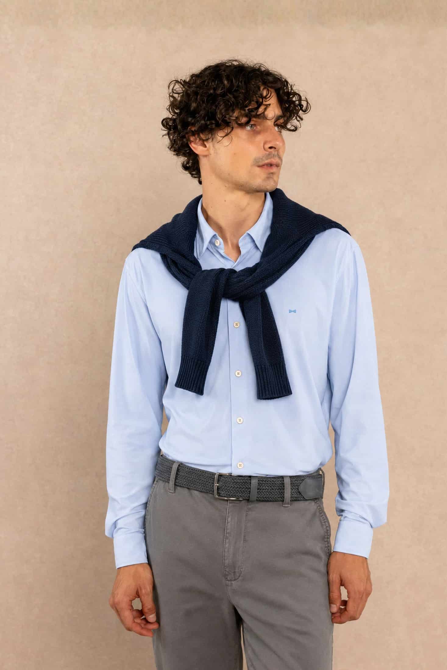 Camisa Performance Oxford Azul Claro - miniatura 1