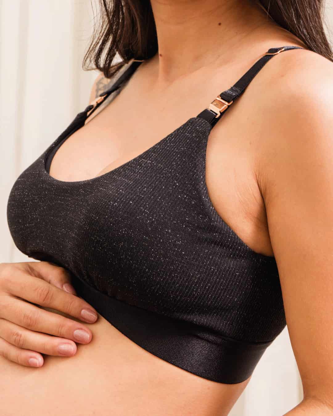 Bralette lactancia - ISADORA Negro - miniatura 1