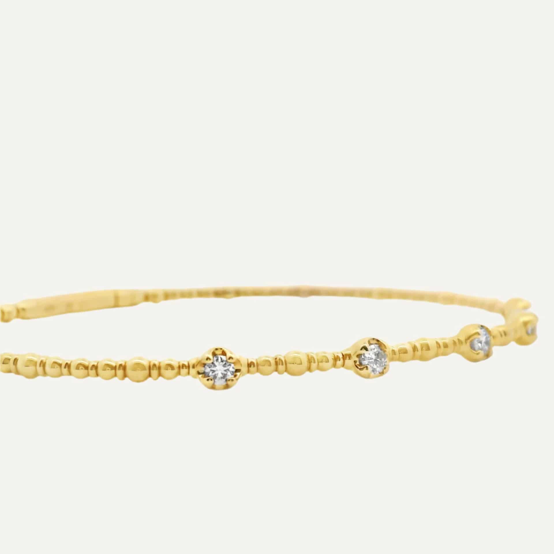 Pulsera Bangle dots cinco biseles uña 14K - miniatura 3