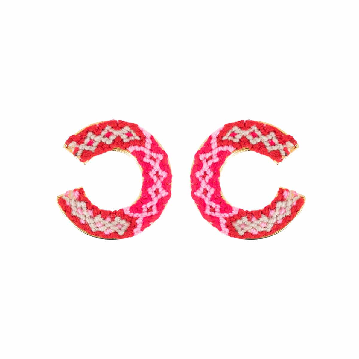Wayuu Jolotsü  Earrings - Red - miniatura 1