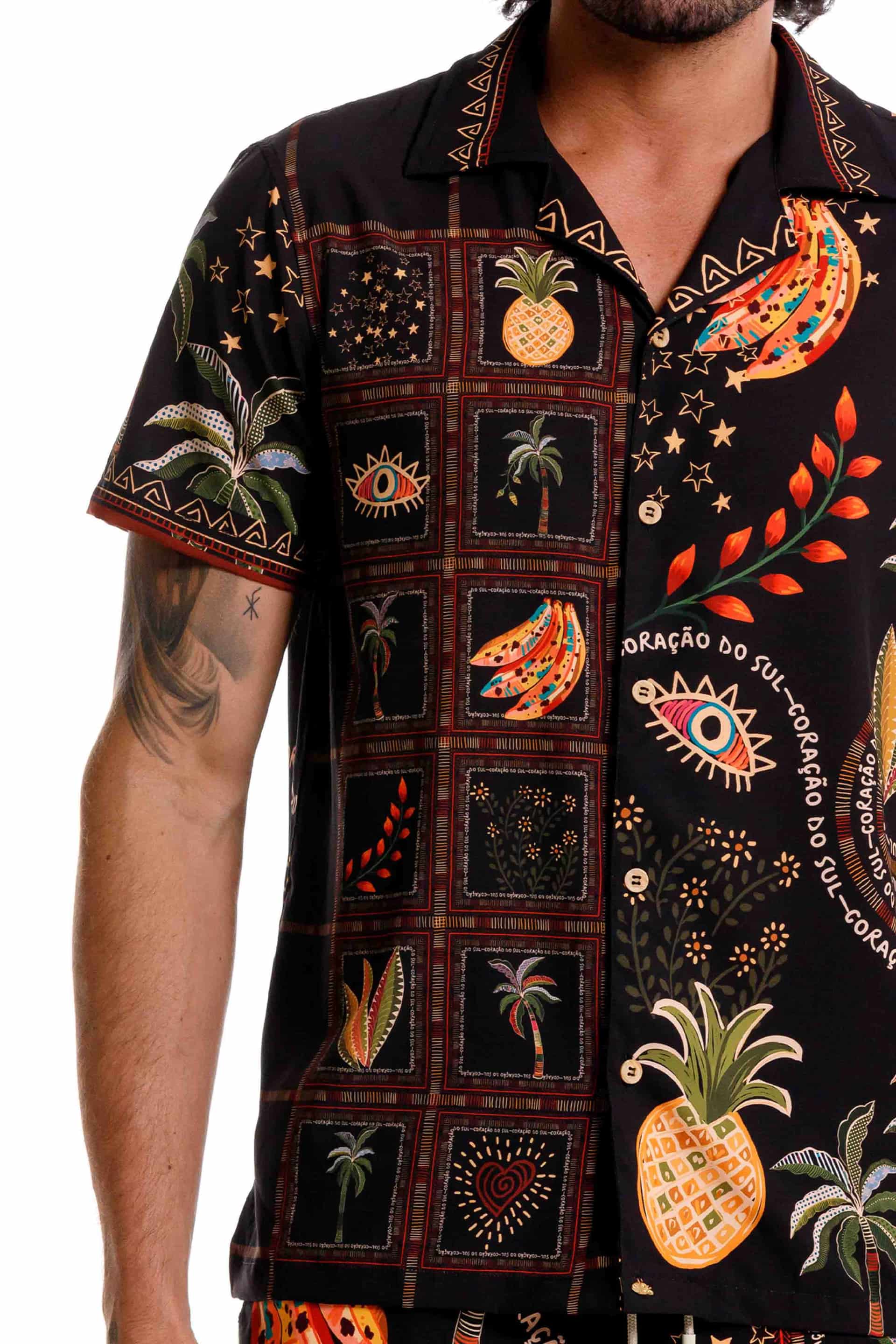 Camisa Playera Samba Negra - miniatura 2