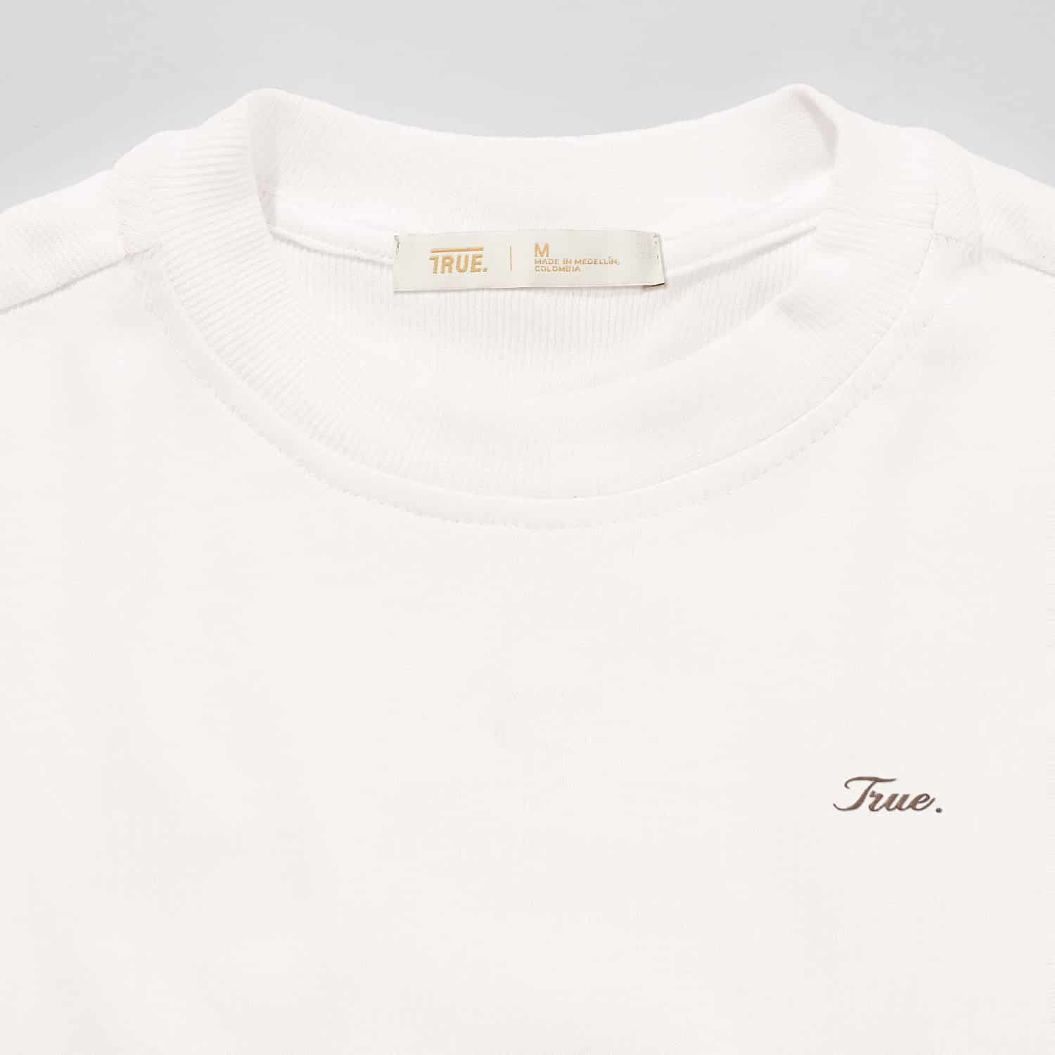 Signature Slim Ribbed Tee - Cream - miniatura 2