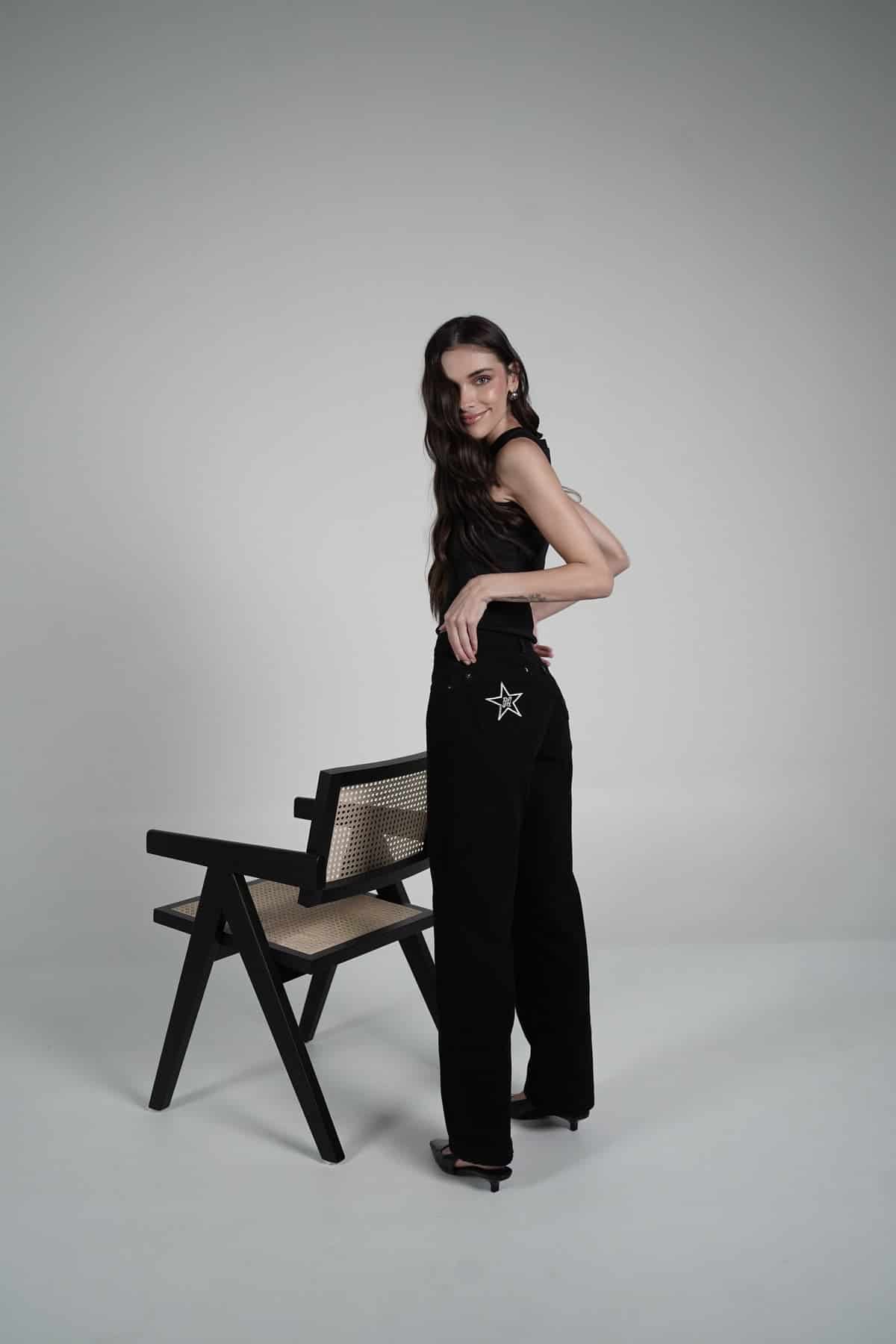 Double Star Black Jeans (Embroidered) - miniatura 5