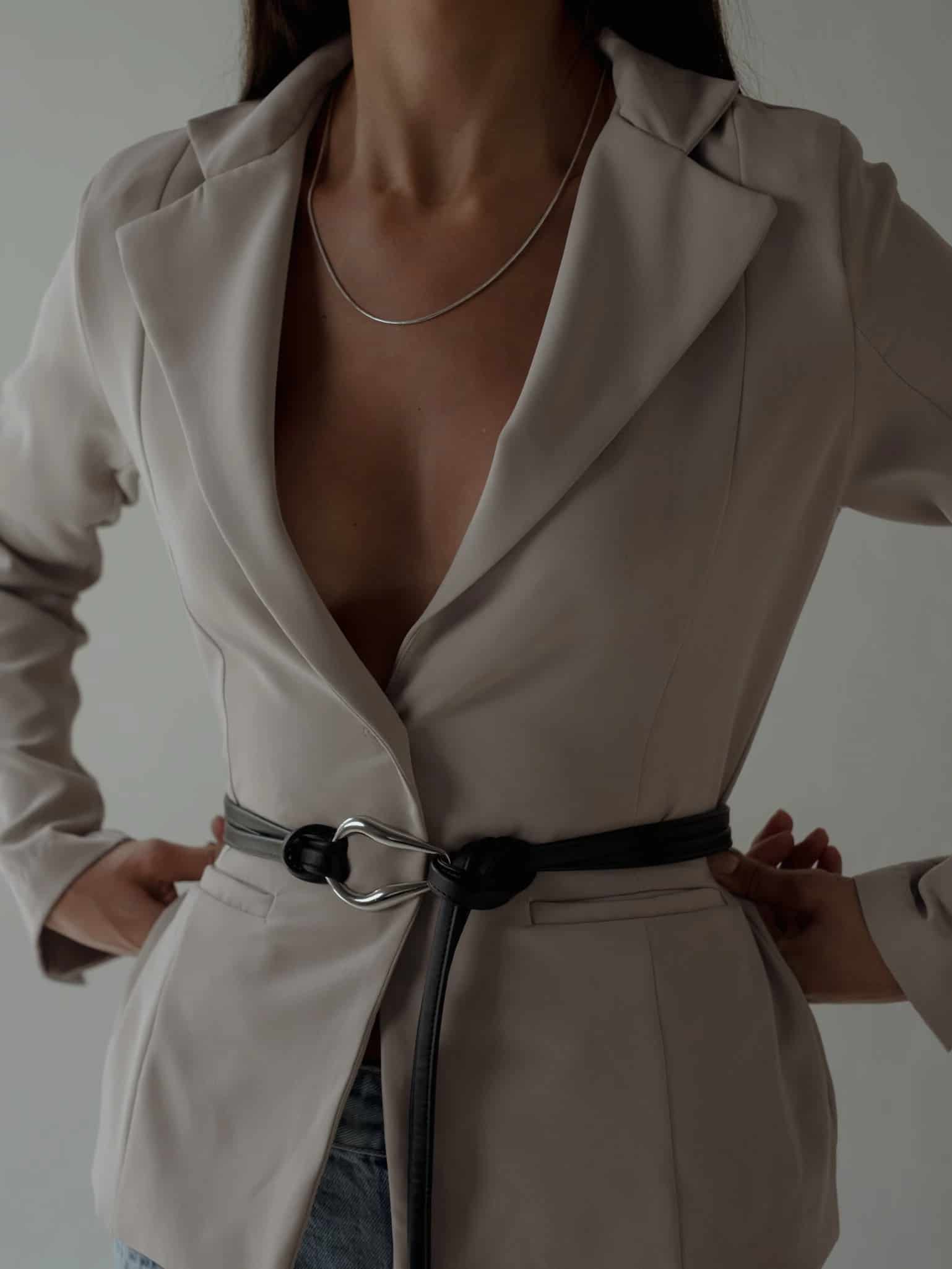WAIST CLASSIC BLAZER - SAND - miniatura 3