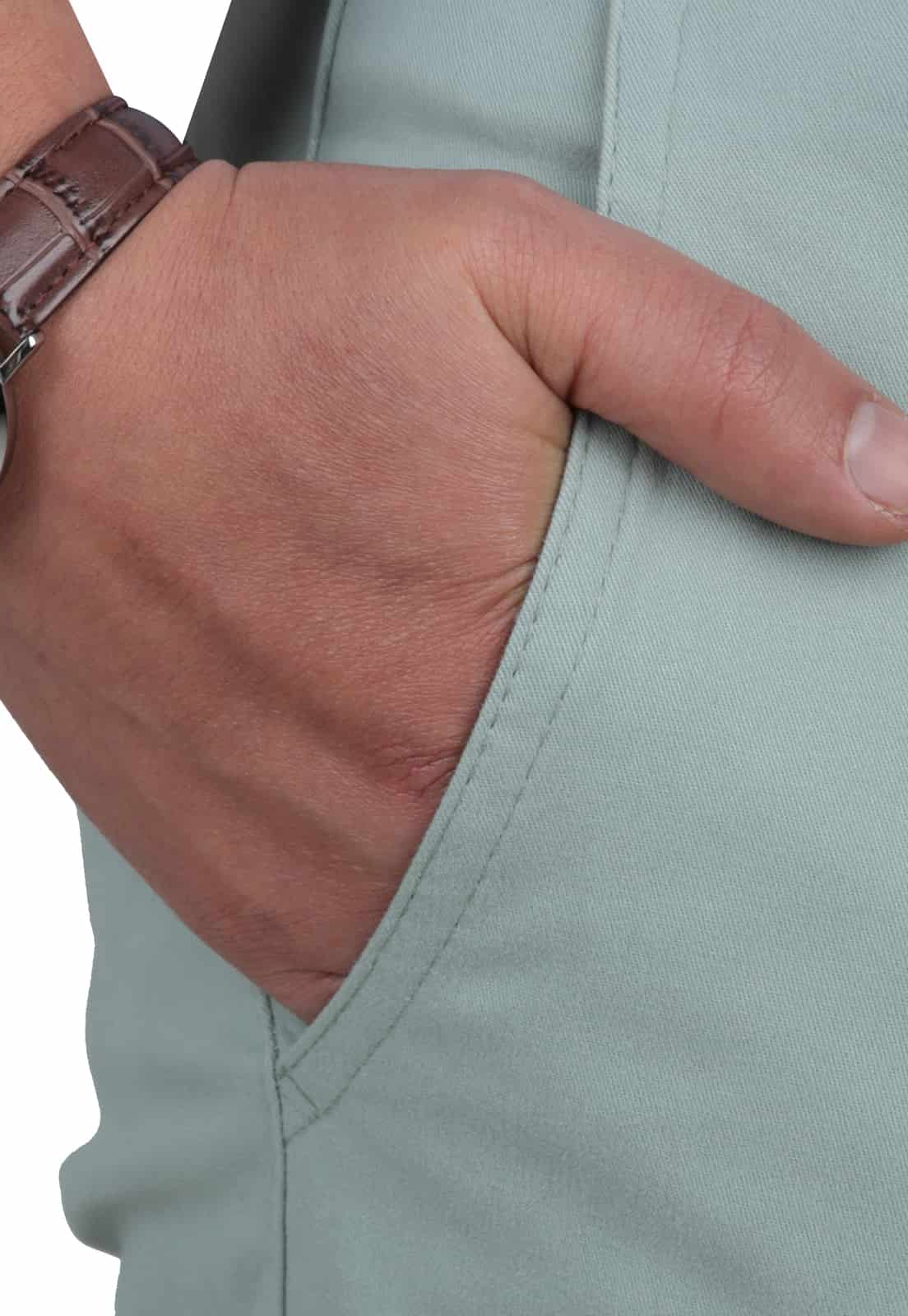 Pantalon dril menta con spandex - miniatura 5