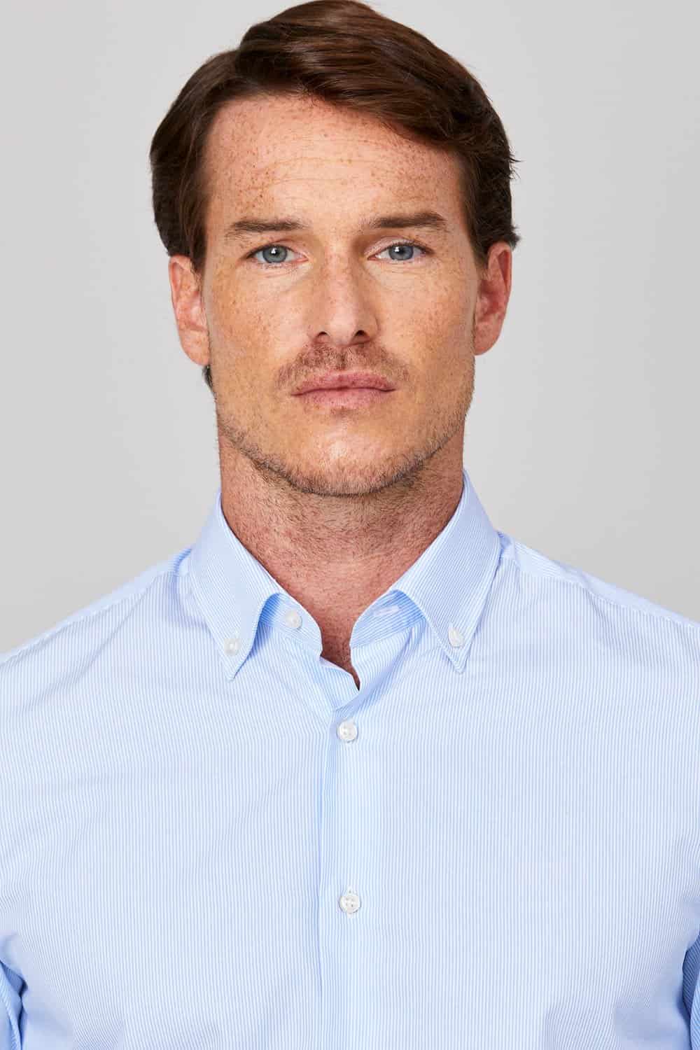 Men's cotton striped shirt - miniatura 4