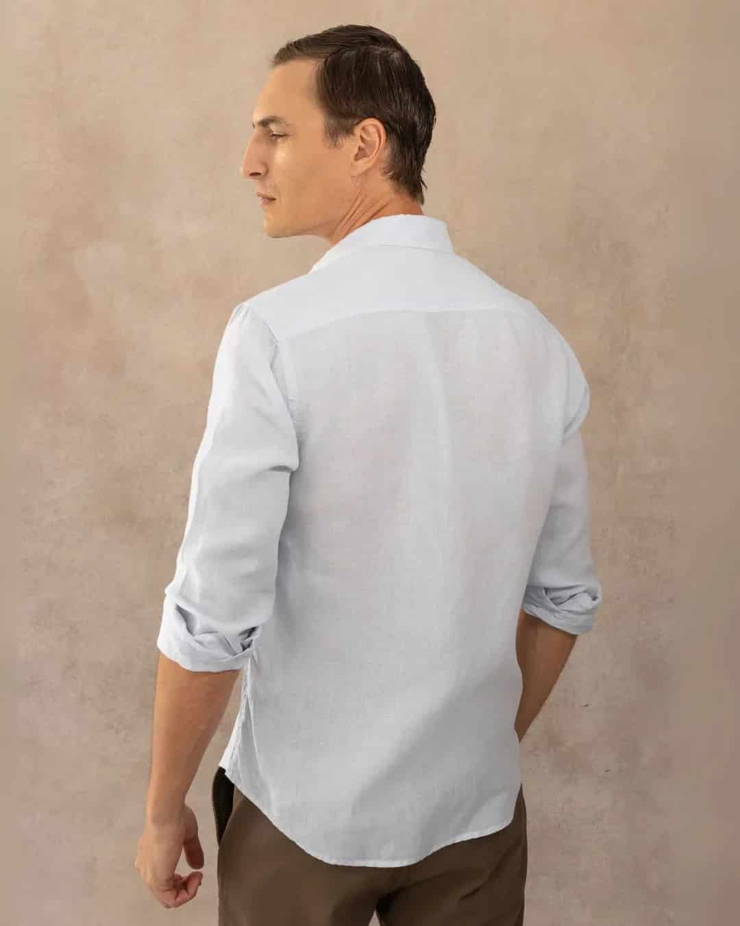 Camisa Antimanchas Lino Azul Capri - miniatura 6
