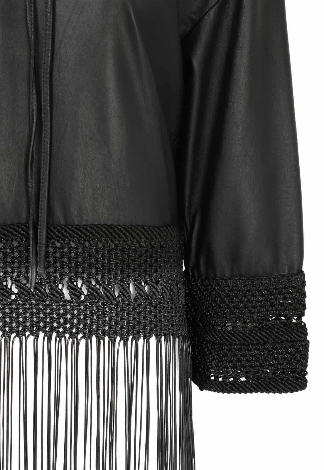 MACRAME LEATHER HOODIE - miniatura 5