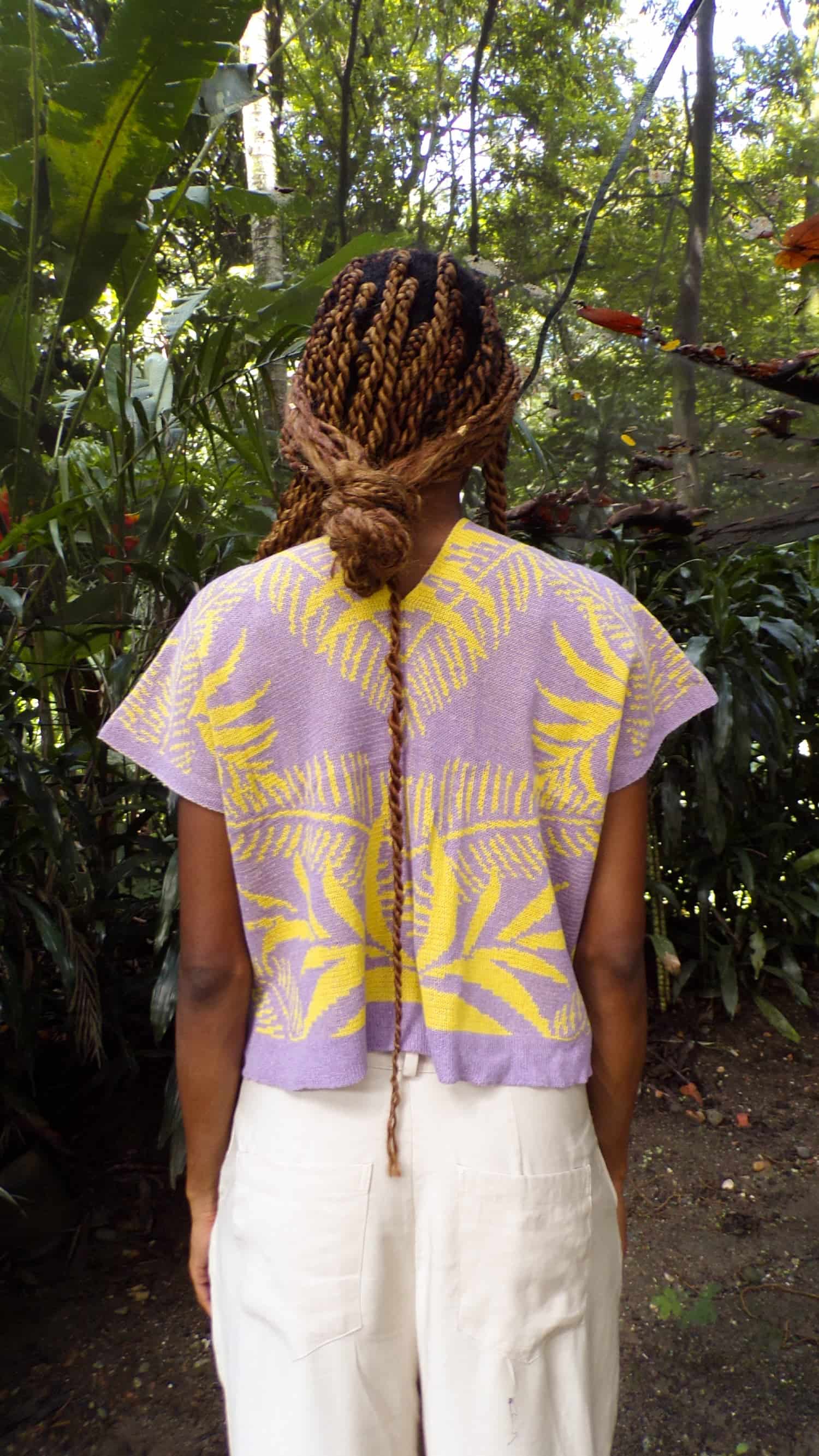 Blusa Palmas - lila y amarillo - miniatura 3