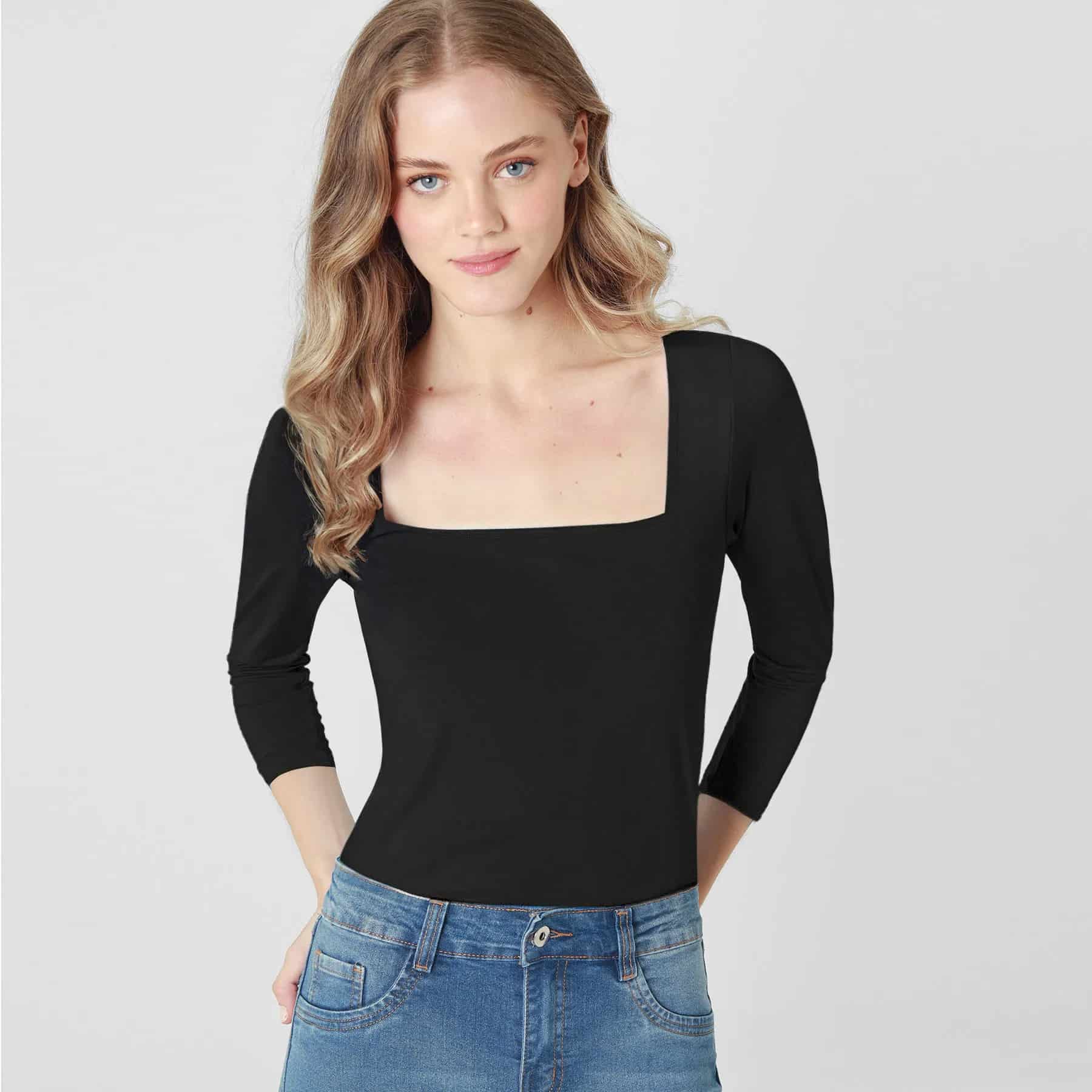 Camiseta Cuello Cuadrado Manga Larga - miniatura 5